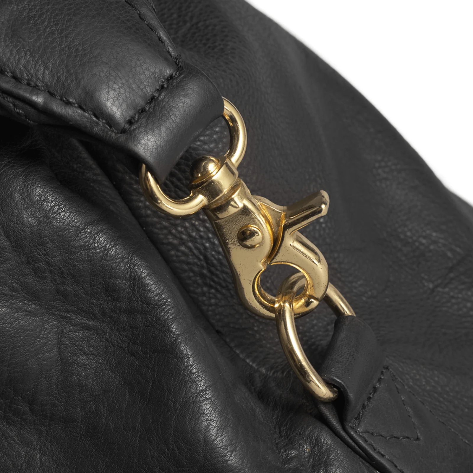 Depeche Large Black Leather Weekend Bag - Image 5