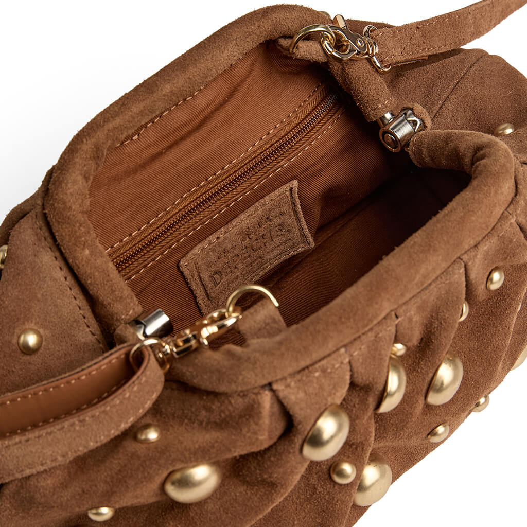 Depeche Rotterdam Caramel Suede Leather Clutch Bag - Image 3