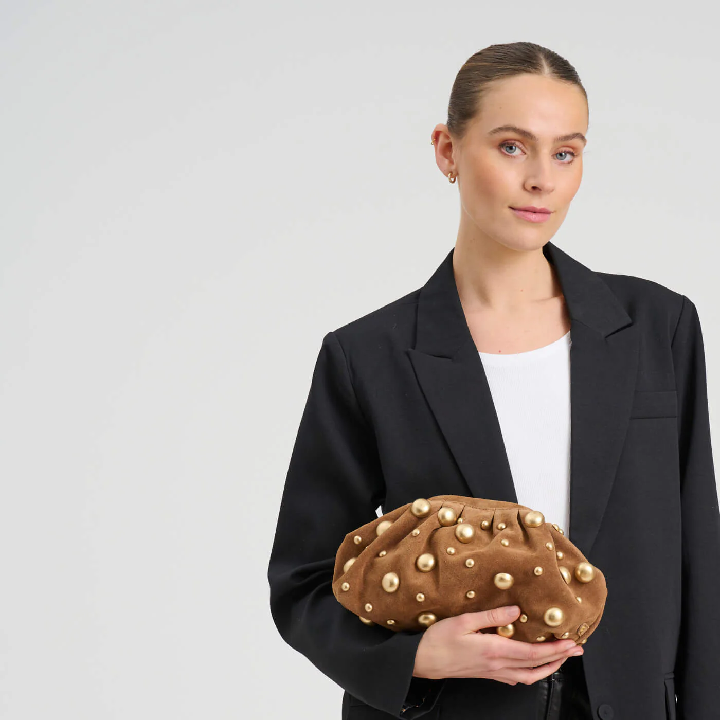 Depeche Rotterdam Caramel Suede Leather Clutch Bag - Image 4