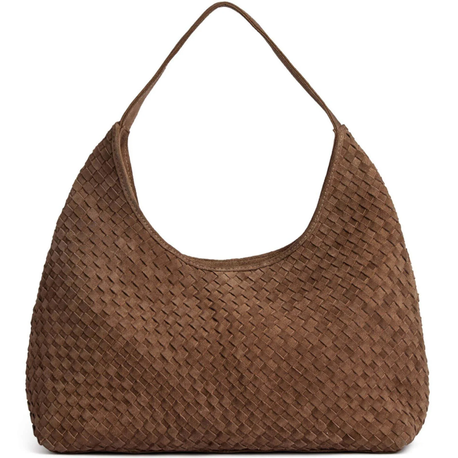 Depeche Suede Woven Slouch Shoulder Bag
