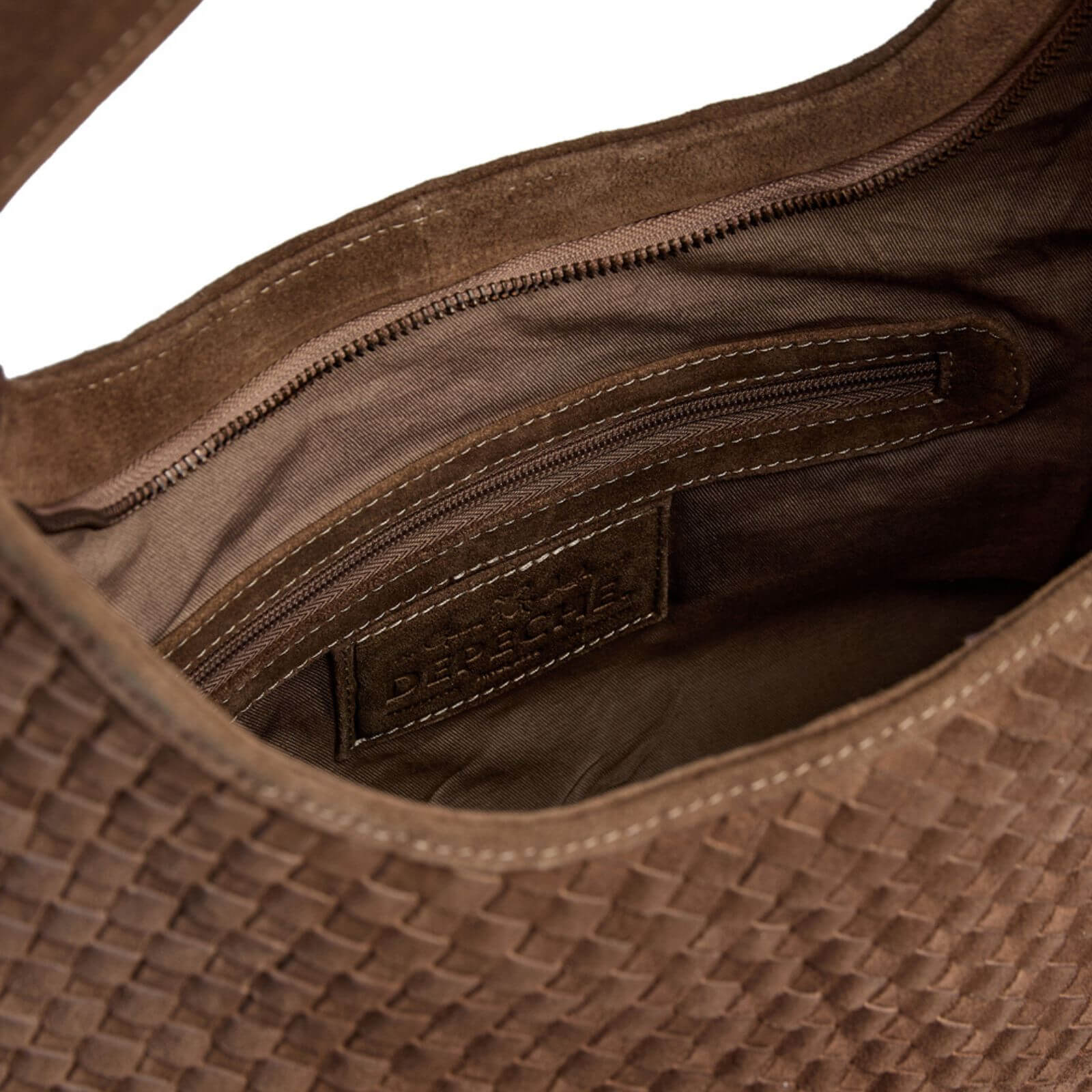 Depeche Suede Woven Slouch Shoulder Bag - Image 3