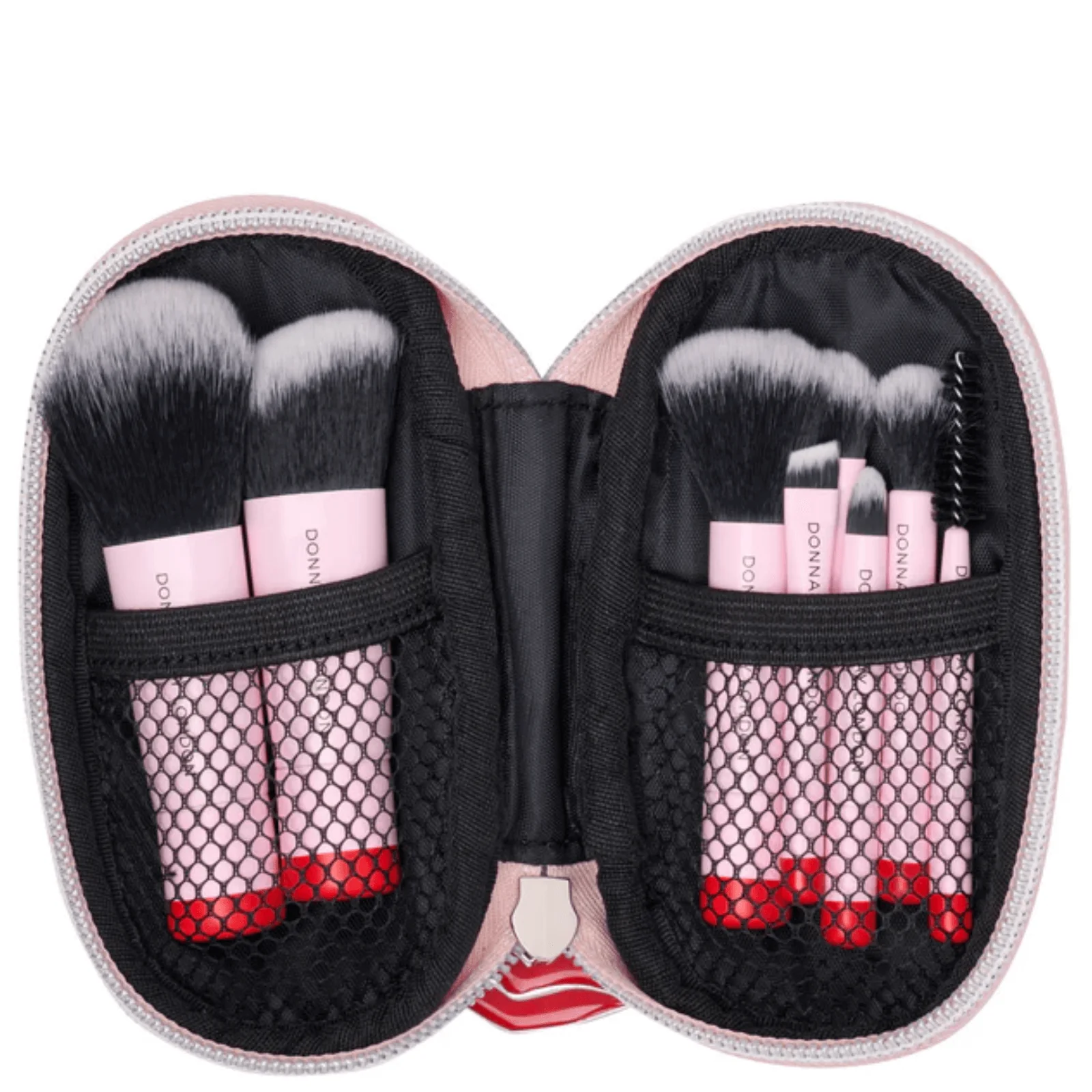 Donna May 8 Piece Travel Makeup Brush Set - Pink - Image 2