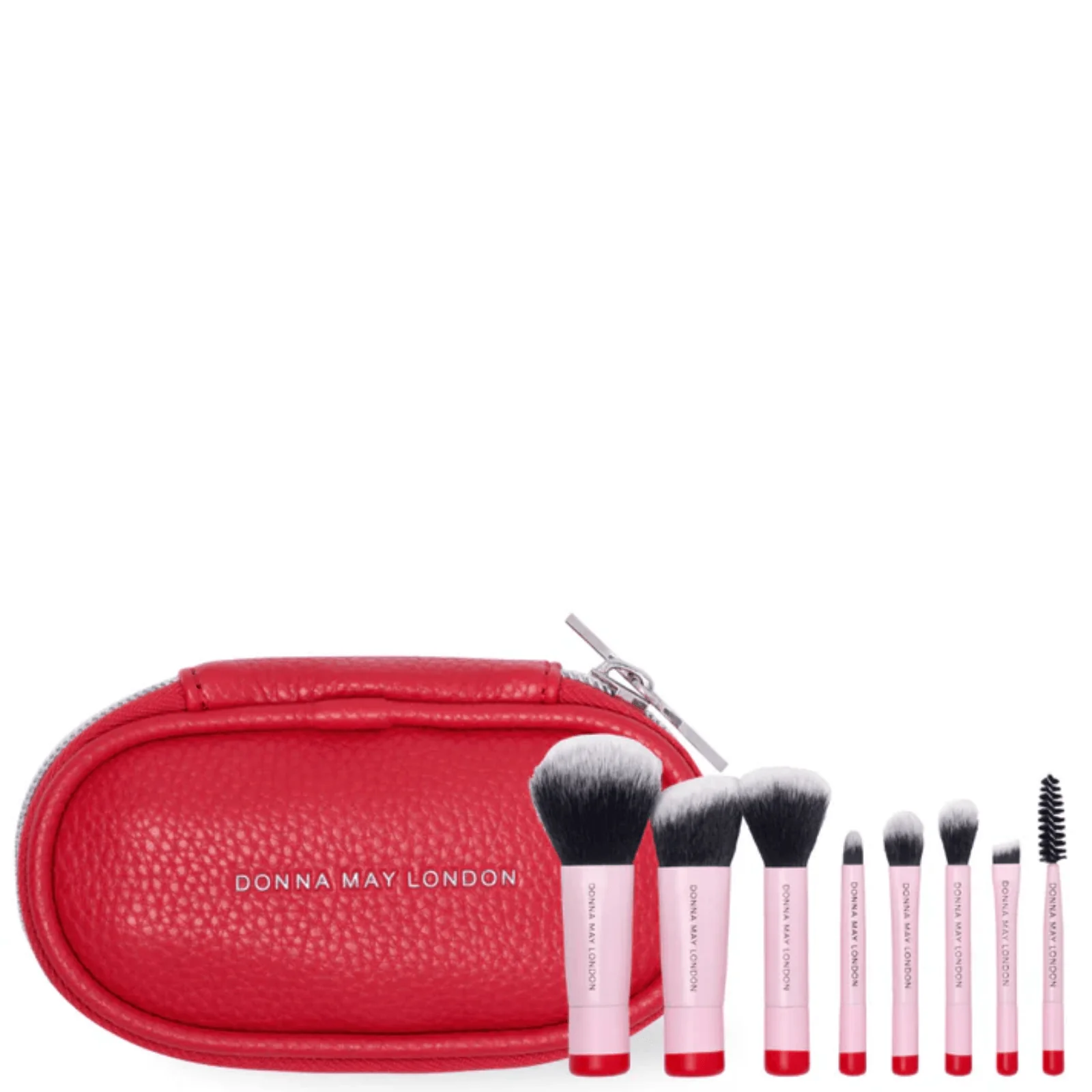 Donna May 8 Piece Travel Makeup Brush Set - Red