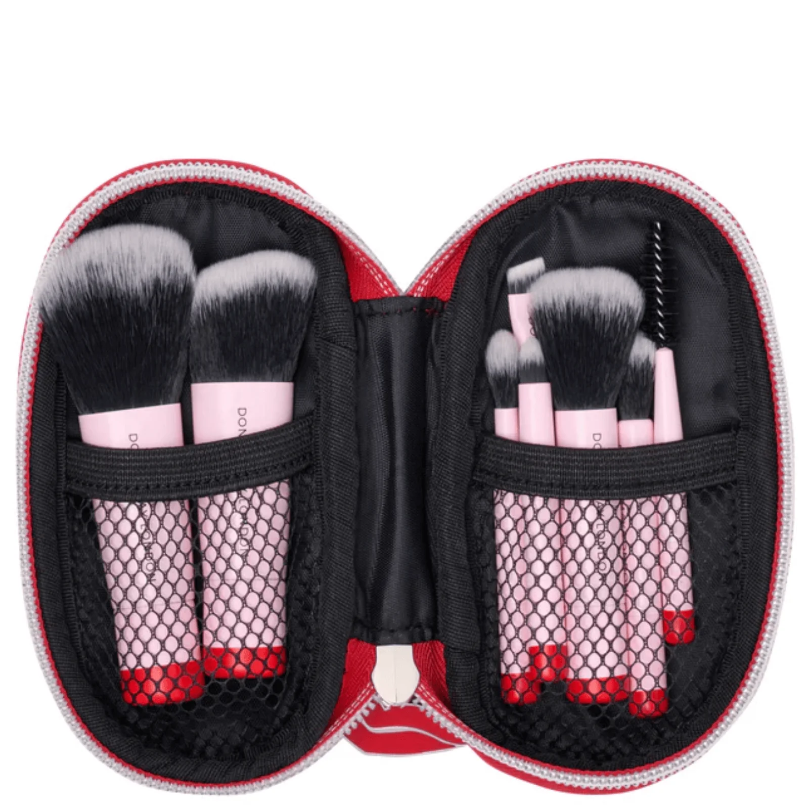 Donna May 8 Piece Travel Makeup Brush Set - Red - Image 2