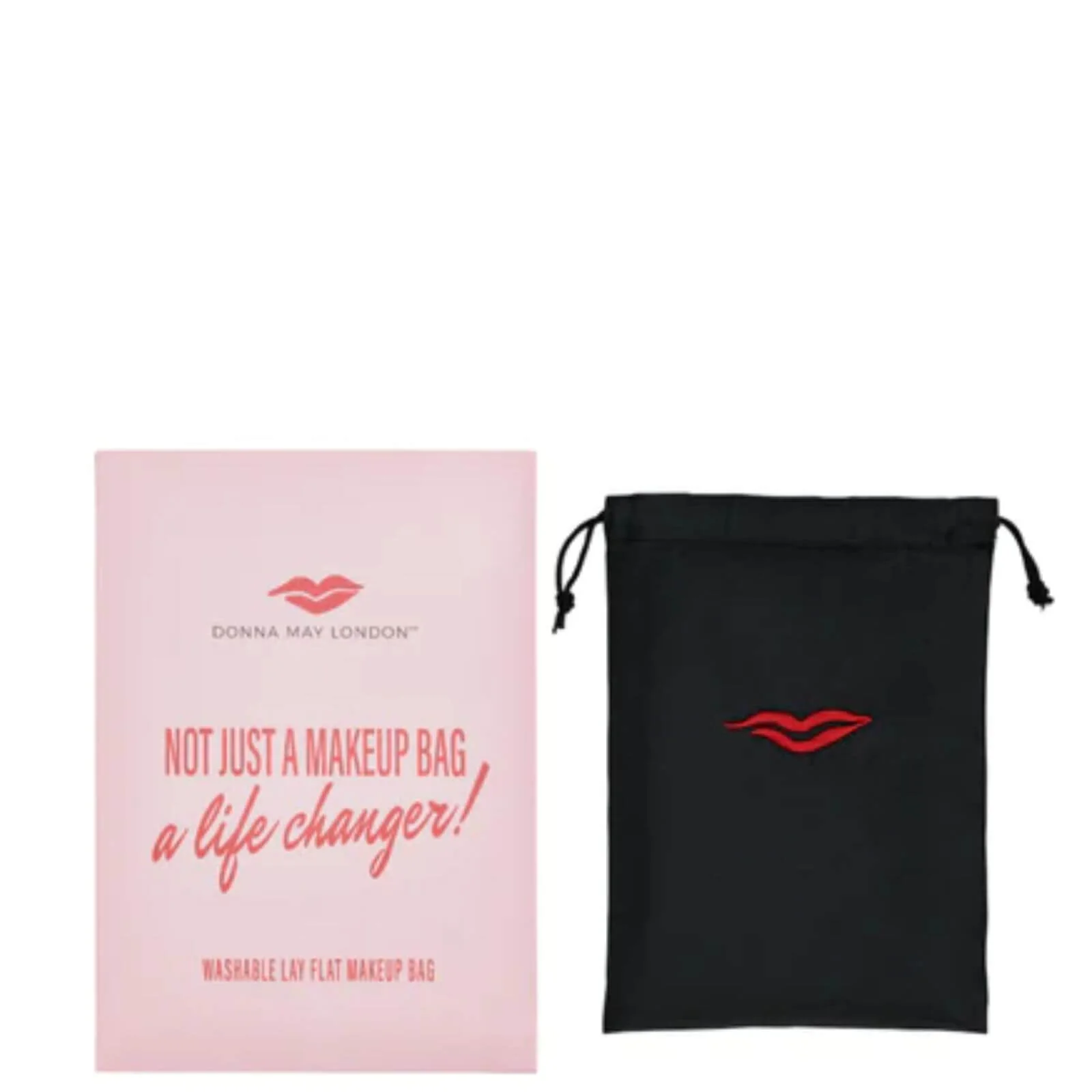 Donna May Drawstring Makeup Bag - Black - Image 3