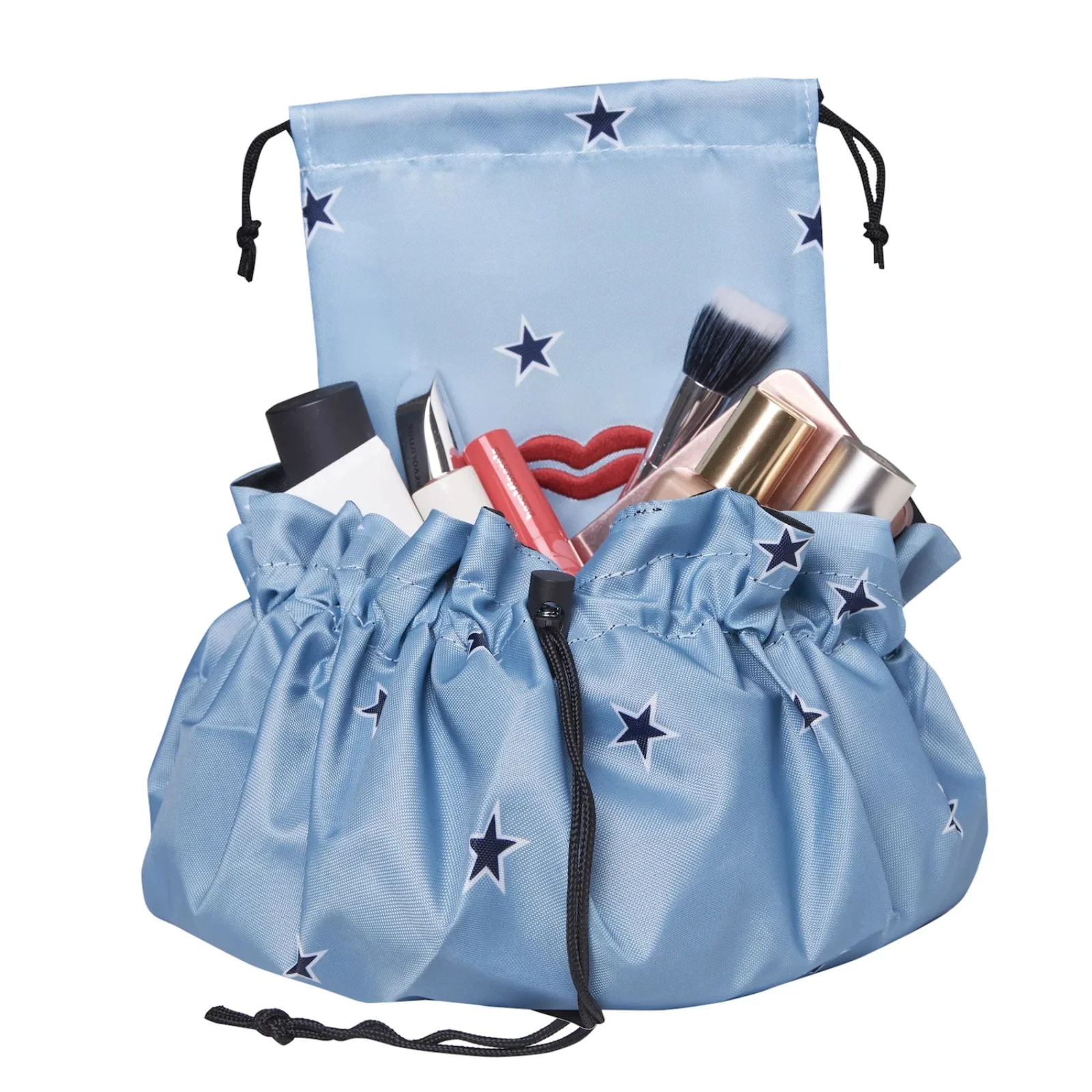 Donna May Drawstring Makeup Bag - Blue Star - Image 3