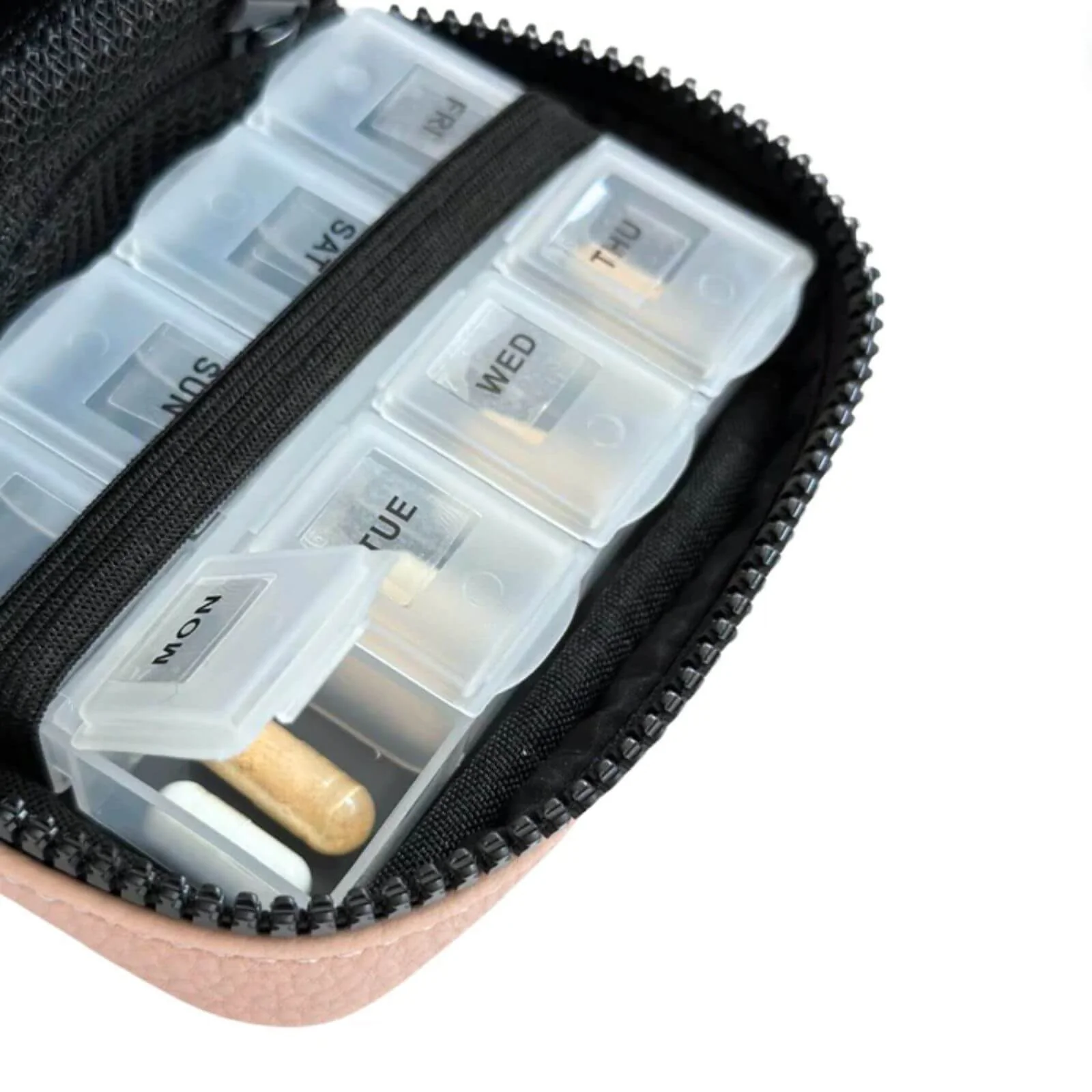 Donna May Pill Pal Box & Pouch - Blush Pink - Image 4