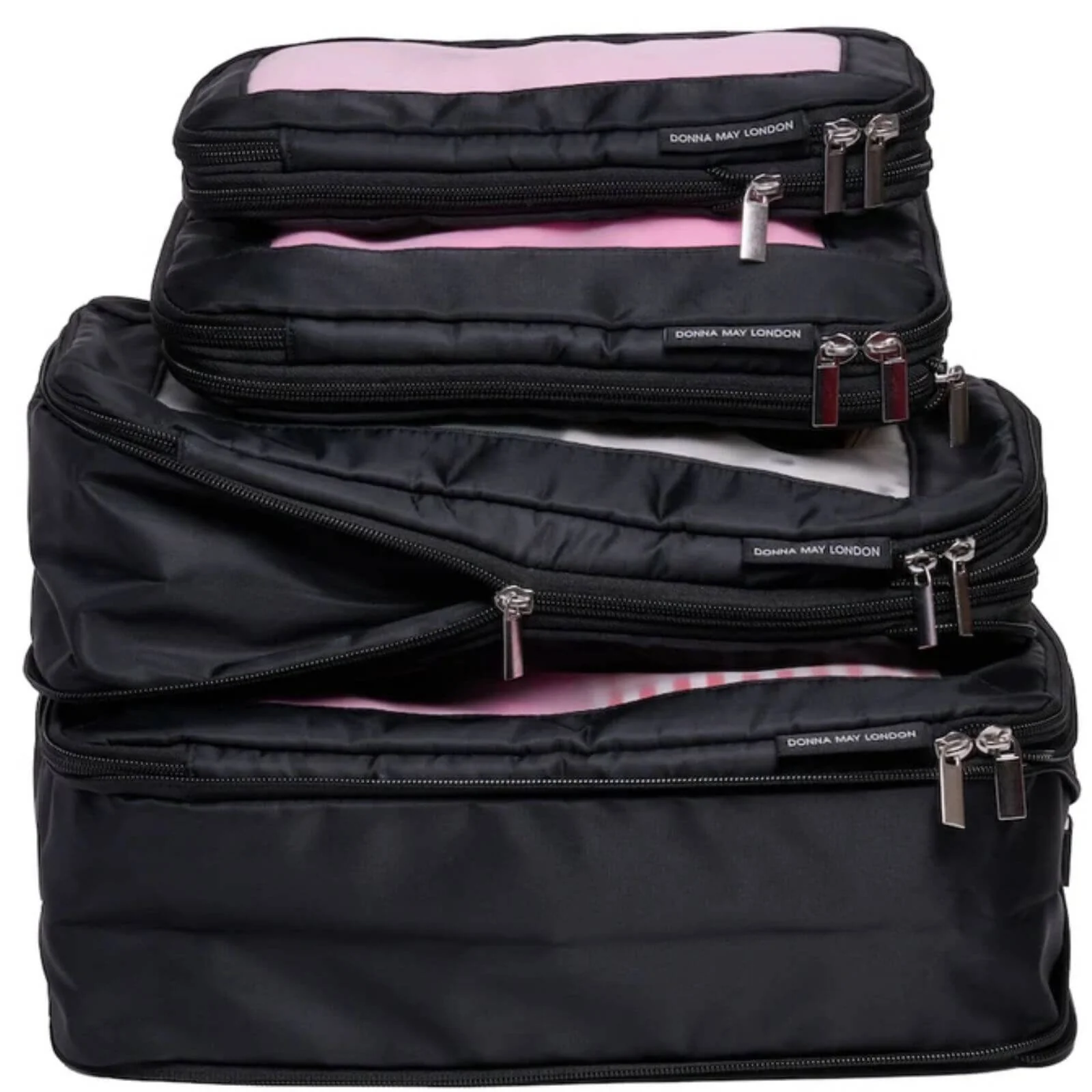 Donna May Packing Cubes - Travel Compression Pouches - Black