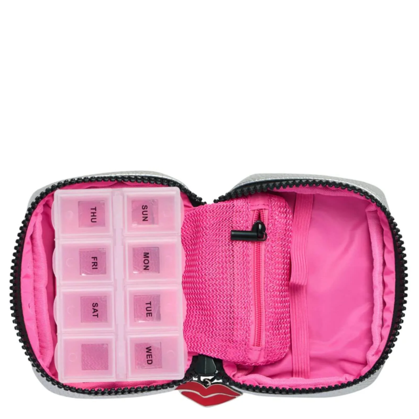 Donna May Pill Pal Box & Pouch - Silver - Image 4
