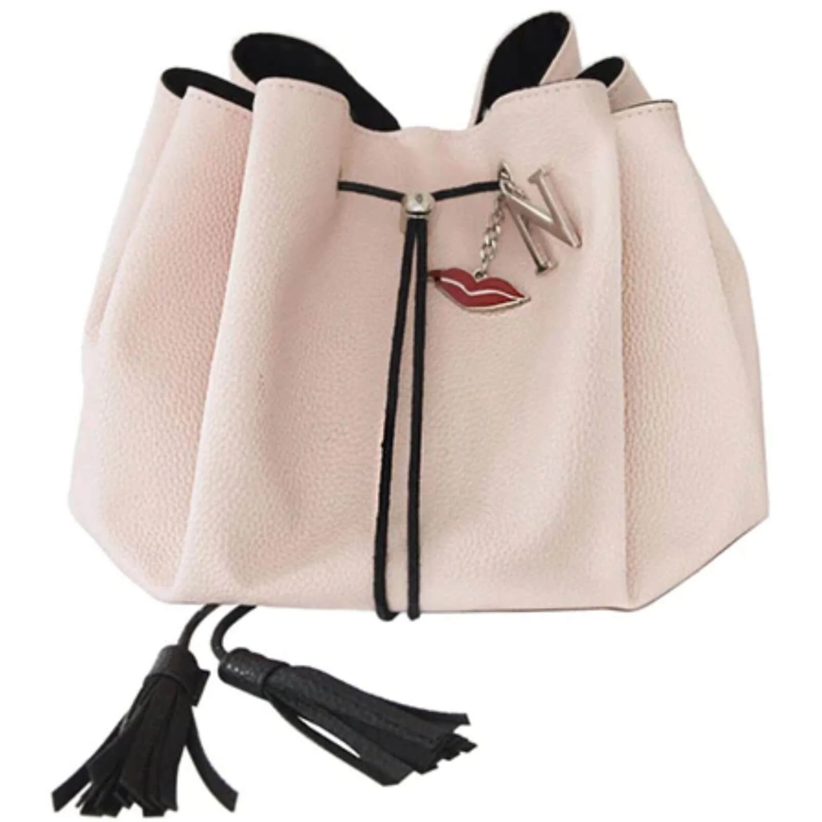 Donna May Vegan Leather Drawstring Bag - Blush Pink - Image 3