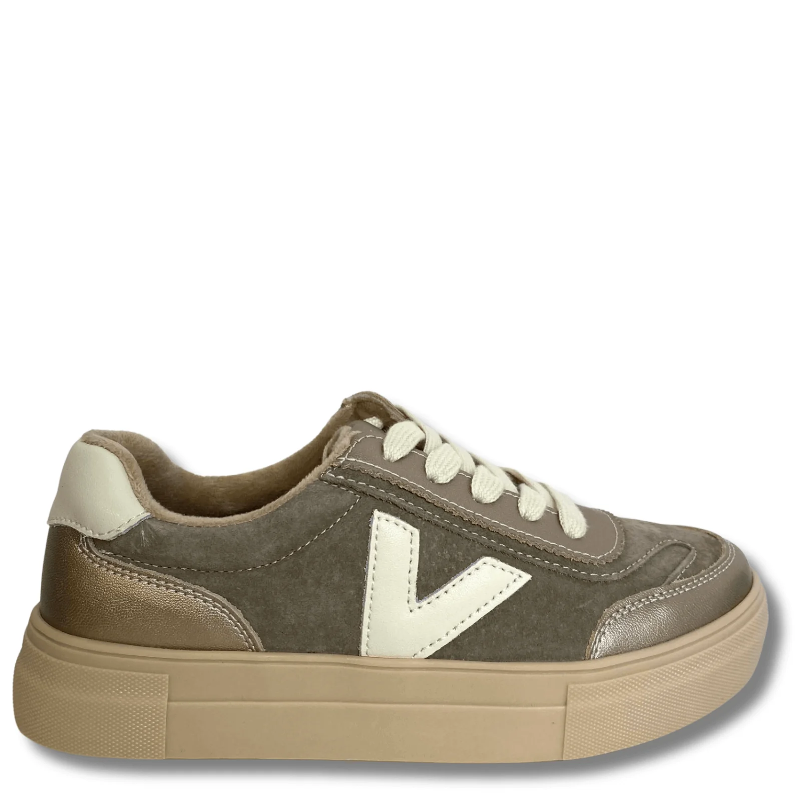 Drilleys Eighty Elevated Sole Sneakers - Soft Gold Taupe