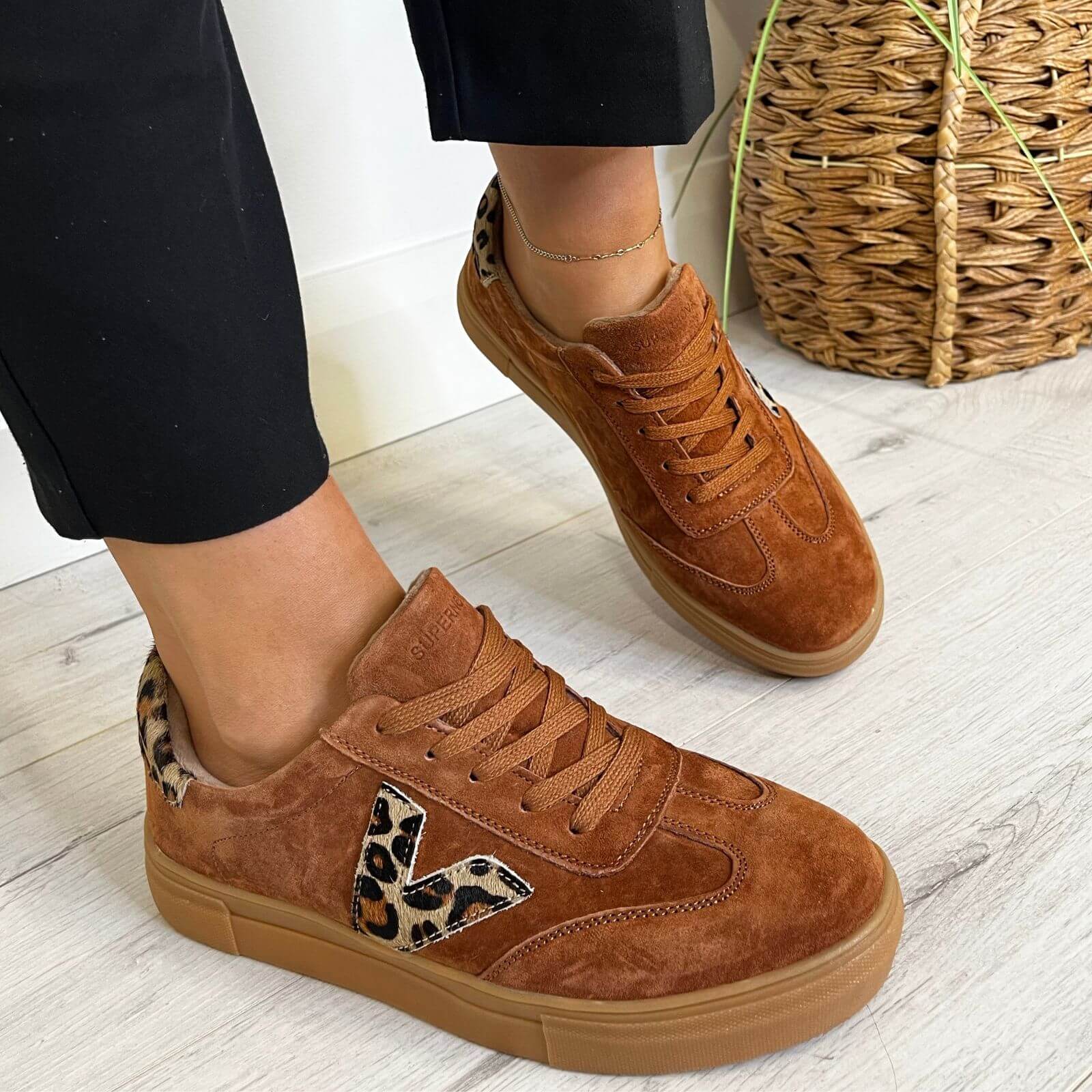 Drilleys Ninety Elevated Gum Sole Sneakers - Tan - Image 2