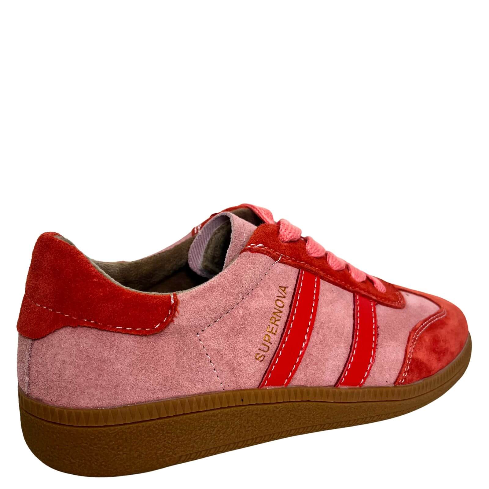 Drilleys Sixty Four Slim Gum Sole Sneakers - Coral/Pink - Image 2
