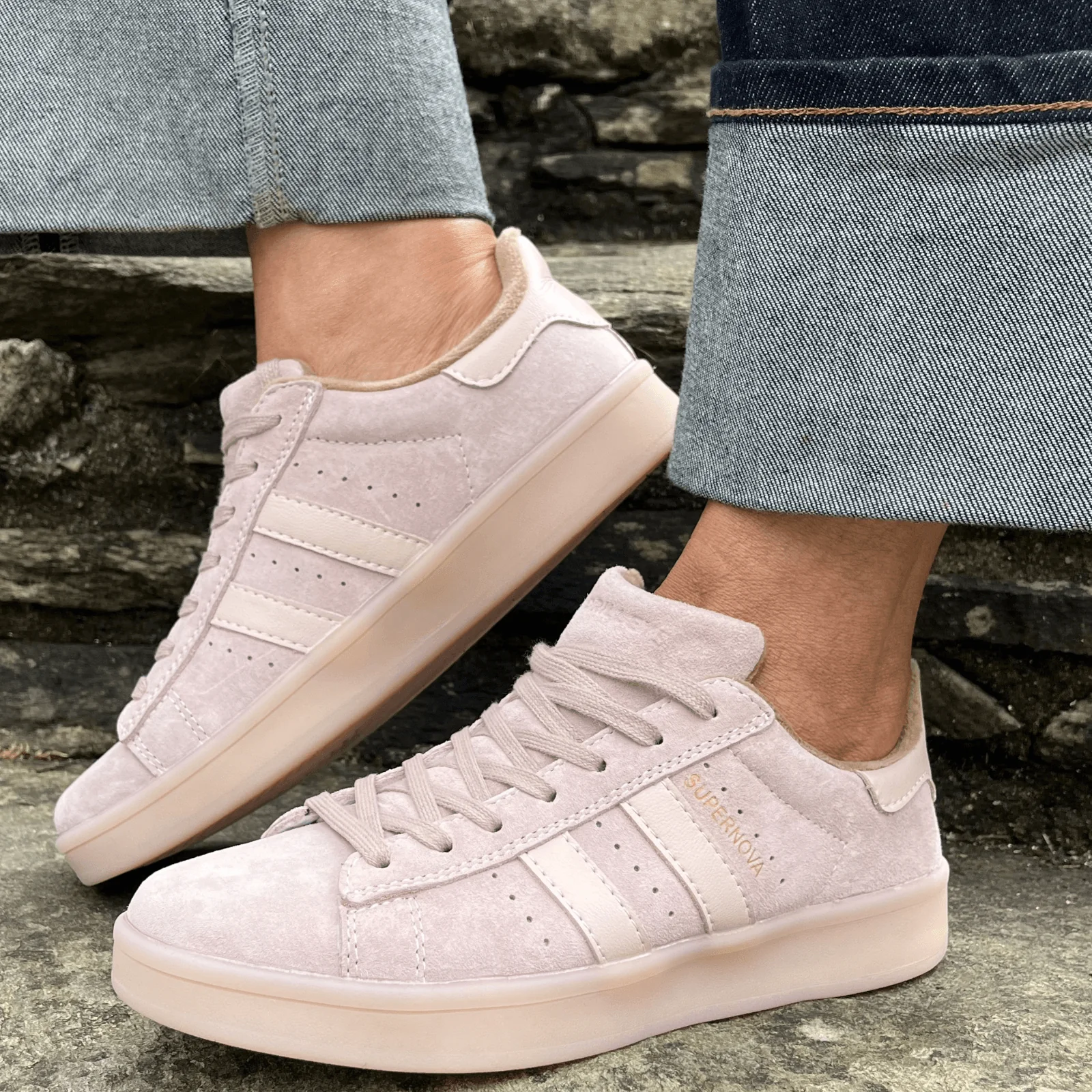 Drilleys Sixty Seven Suede Sneakers - Blush Pink - Image 2