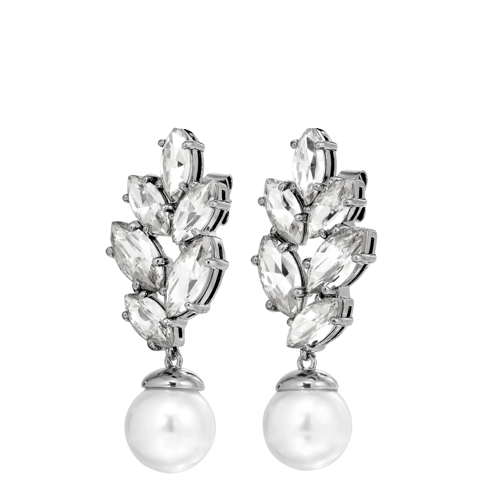 DYRBERG/KERN Balete Pearl Silver Drop Earrings