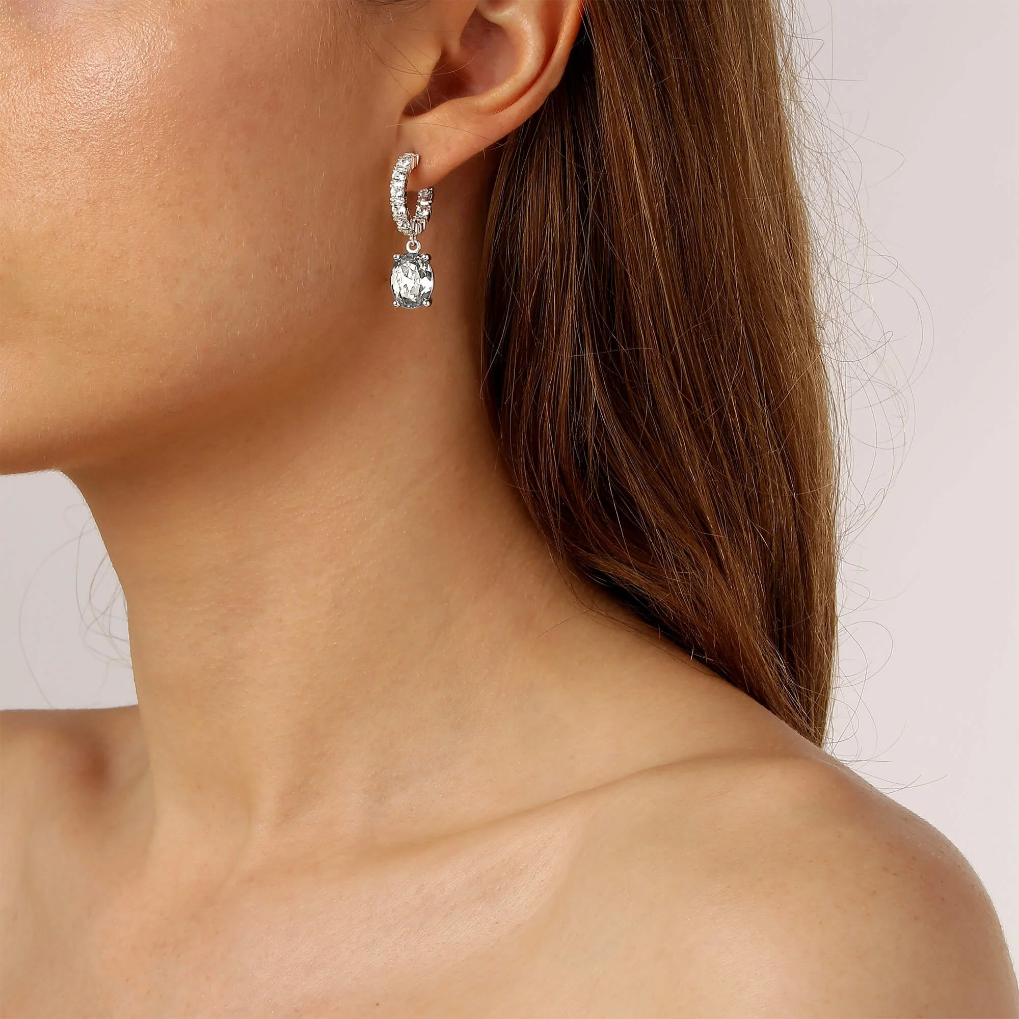 Dyrberg Kern Barbara Silver Hoop Charm Earrings - Image 2