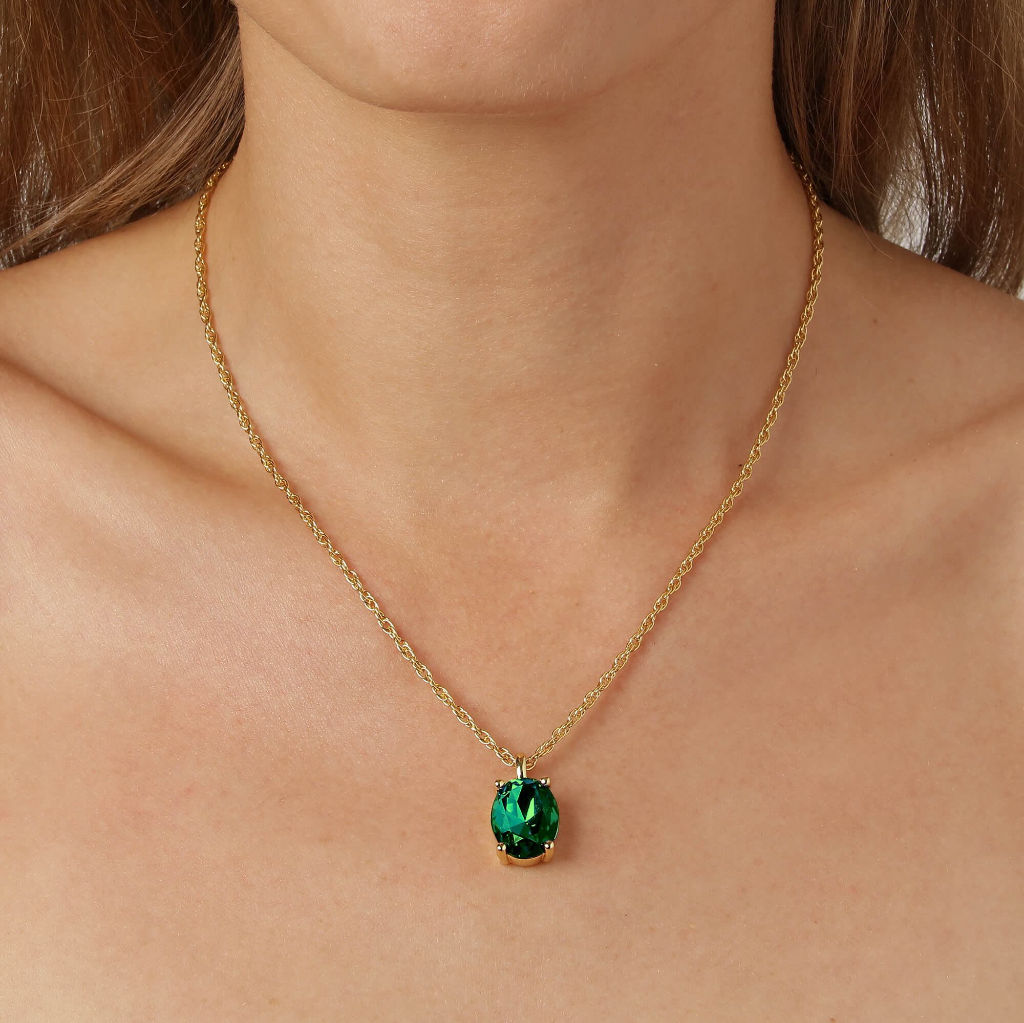 DYRBERG/KERN Barga Gold Necklace - Green - Image 2