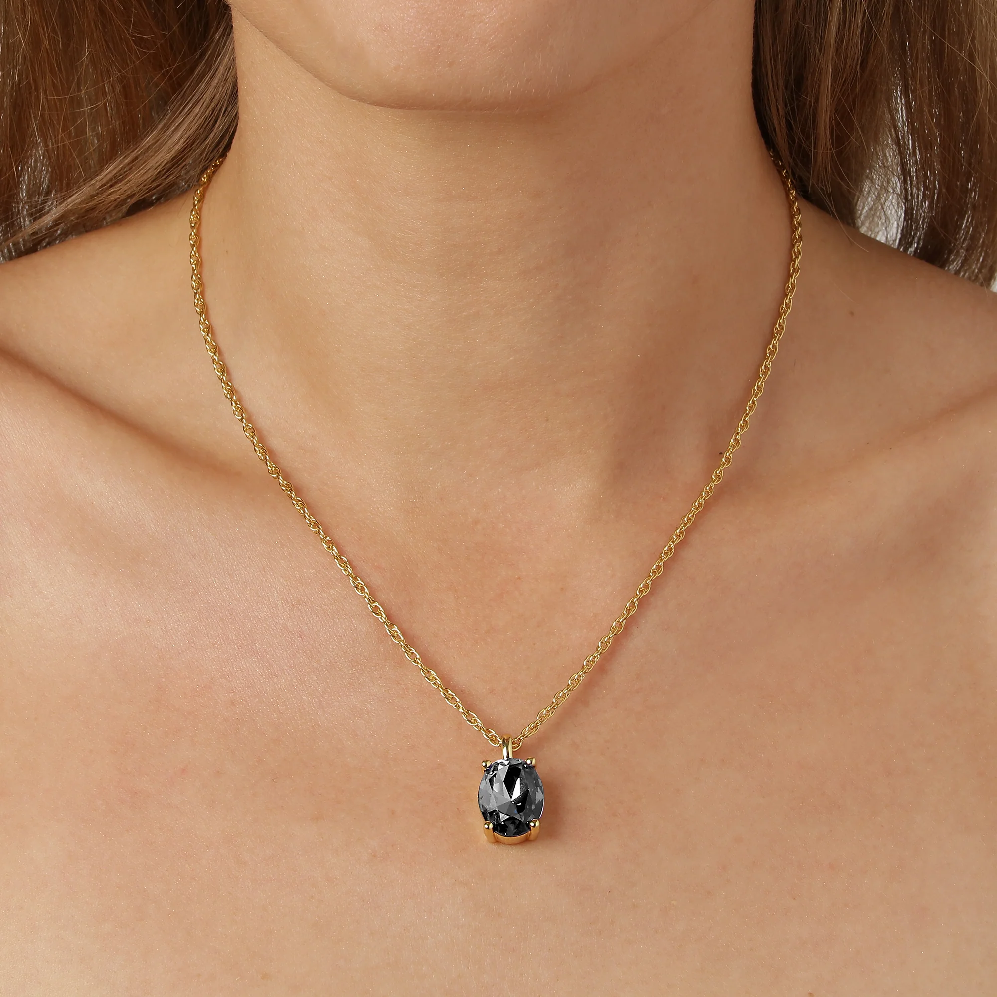 Dyrberg Kern Barga Gold Necklace - Grey - Image 2