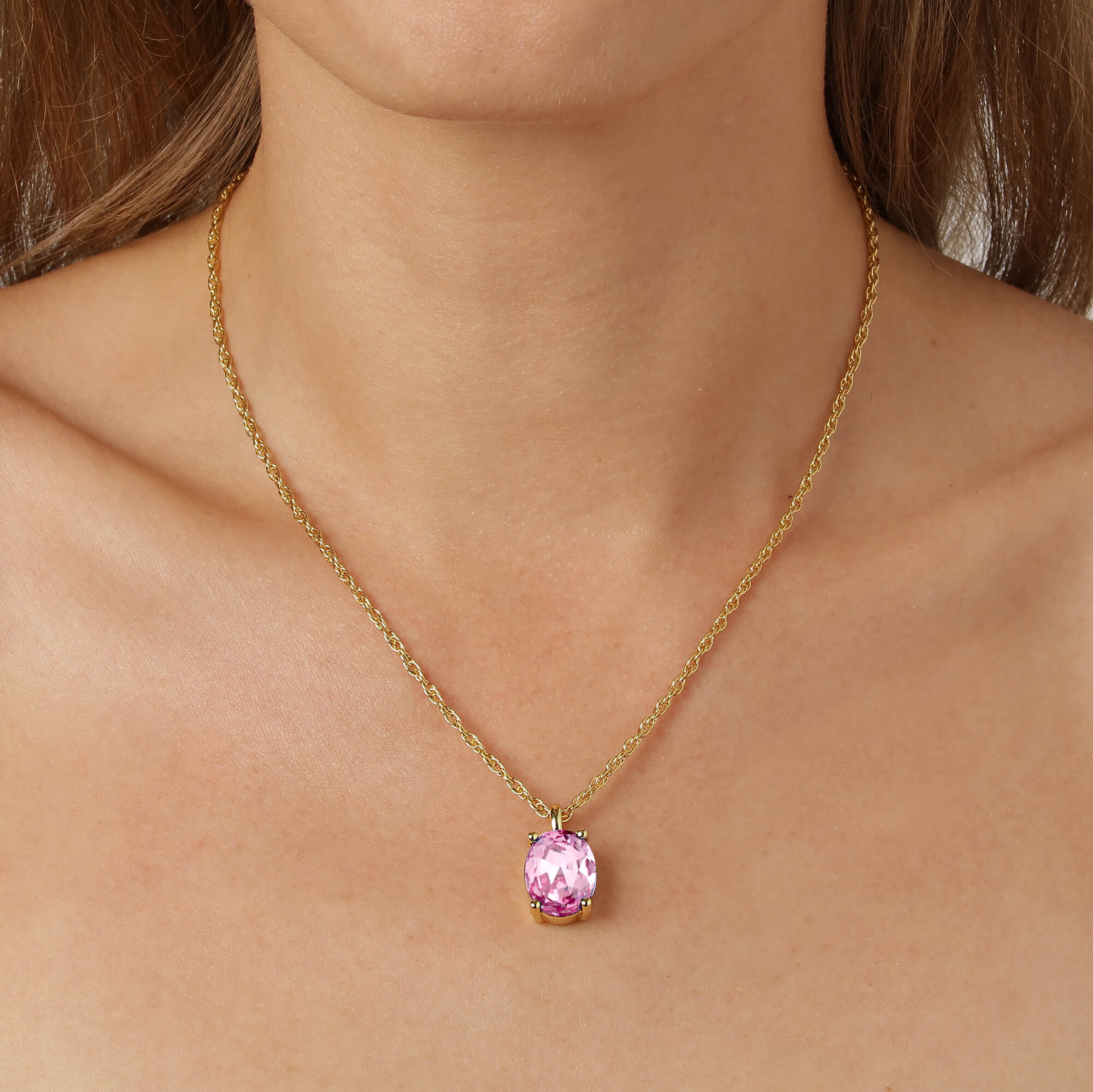 Dyrberg Kern Barga Gold Necklace - Light Rose - Image 3
