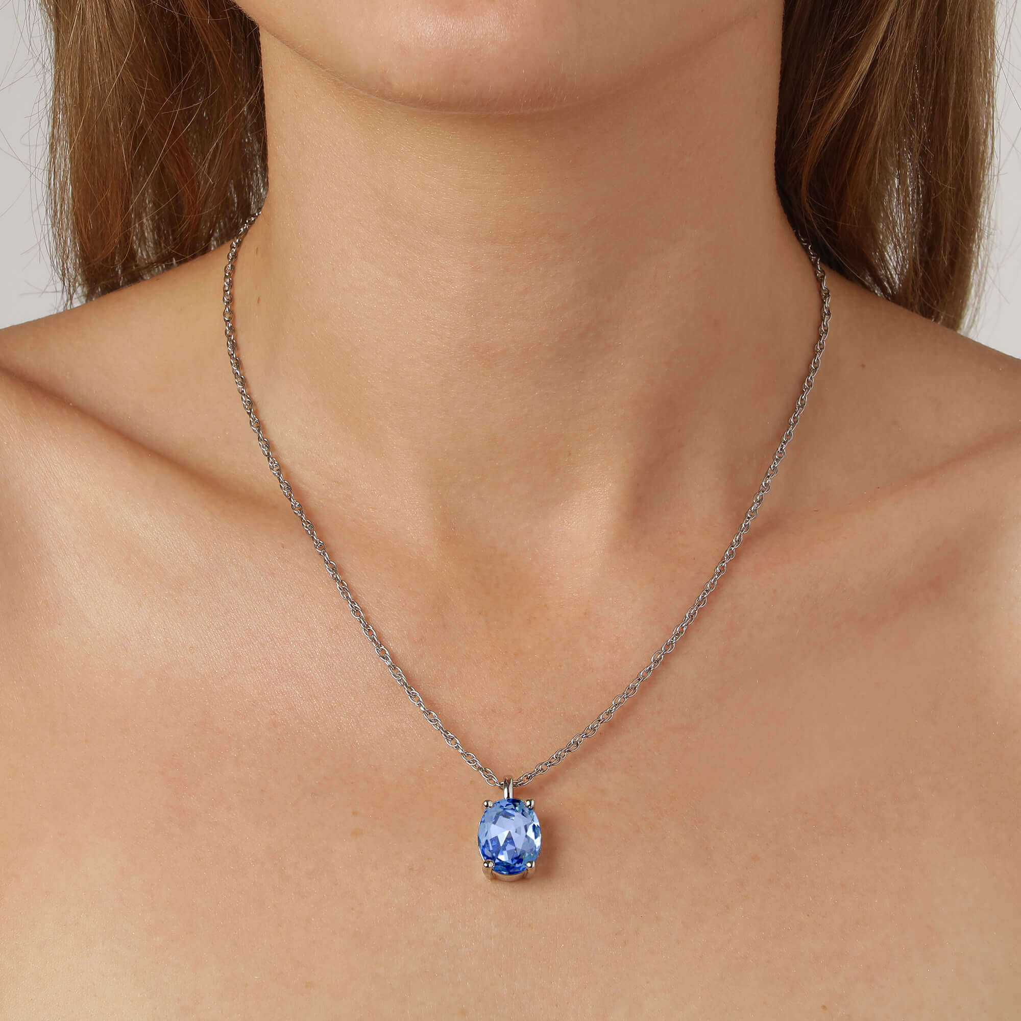 Dyrberg Kern Barga Silver Necklace - Light Blue - Image 3