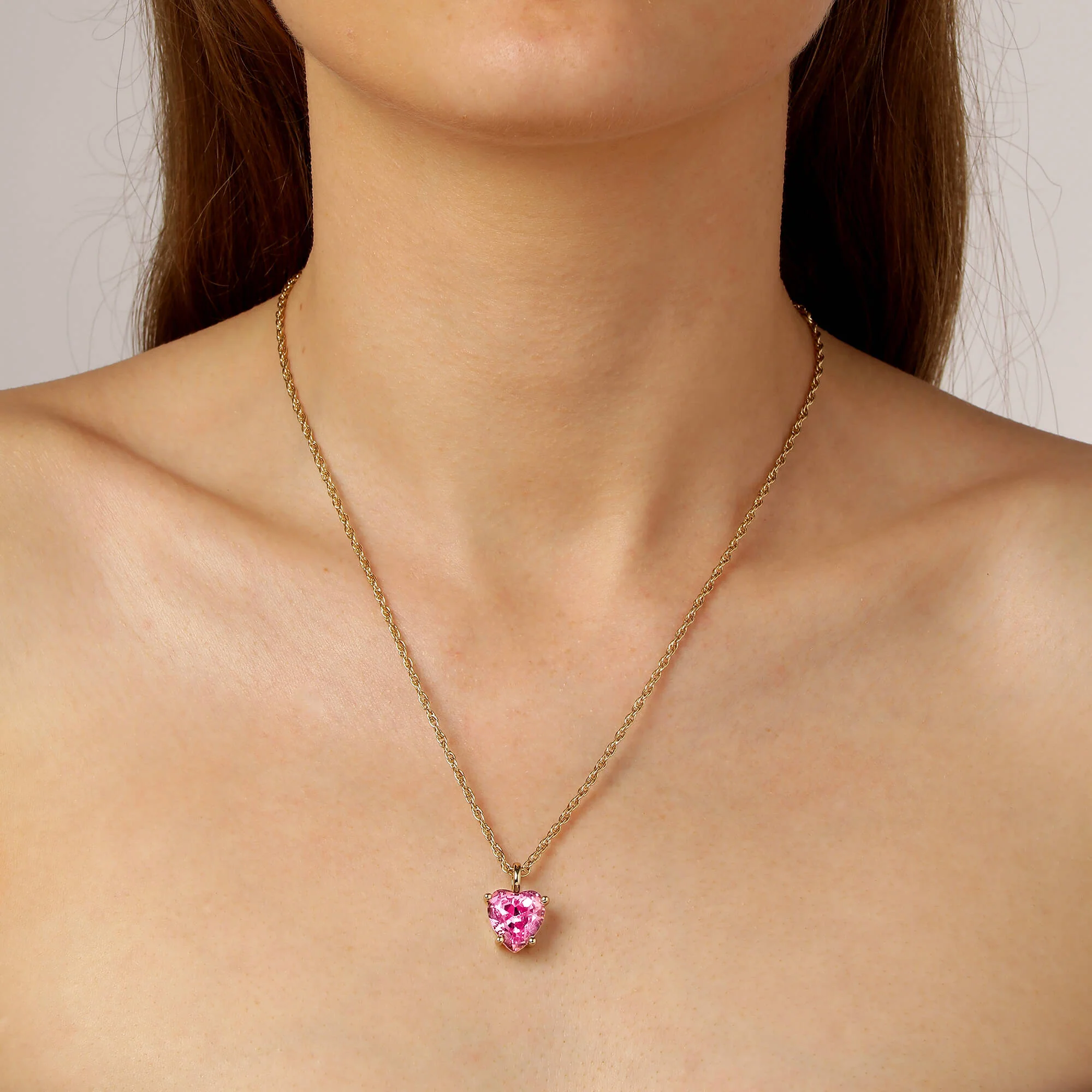 Dyrberg Kern Bianca Gold Pendant Necklace - Light Rose - Image 4