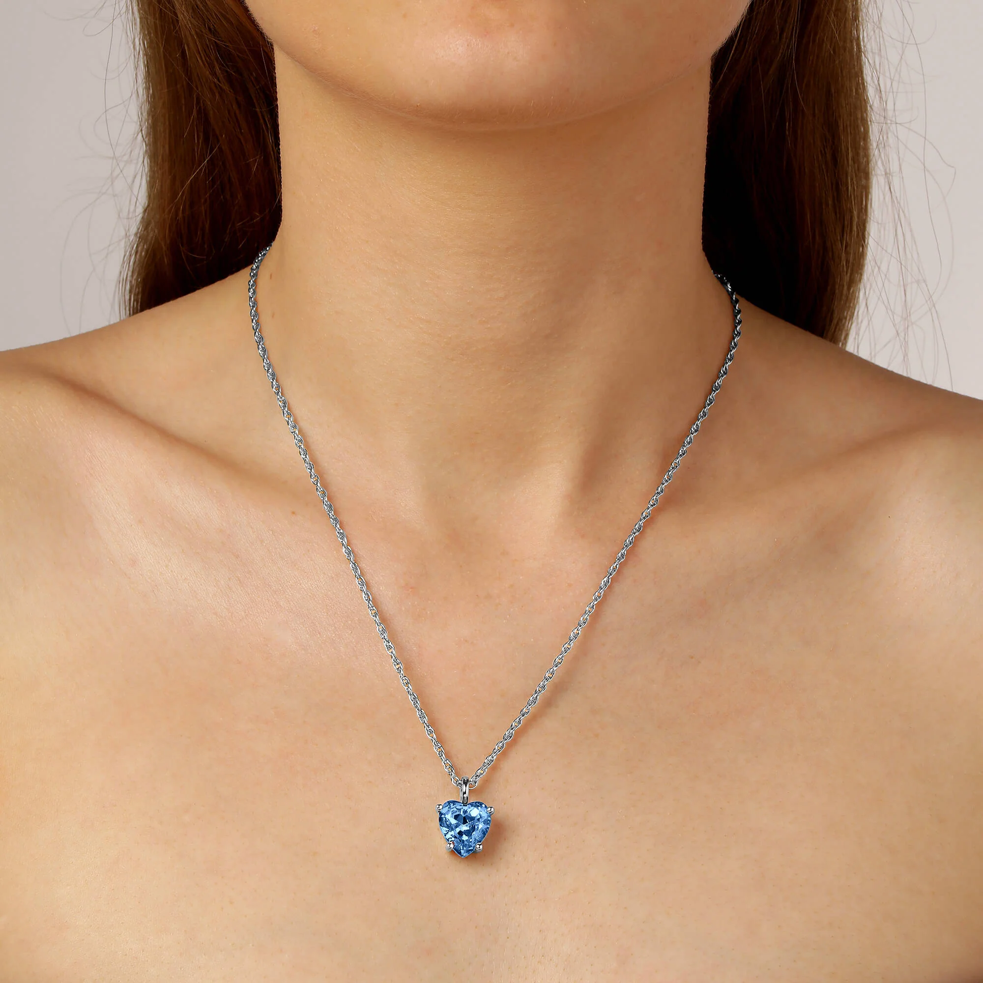 Dyrberg Kern Bianca Silver Pendant Necklace - Pale Blue - Image 3