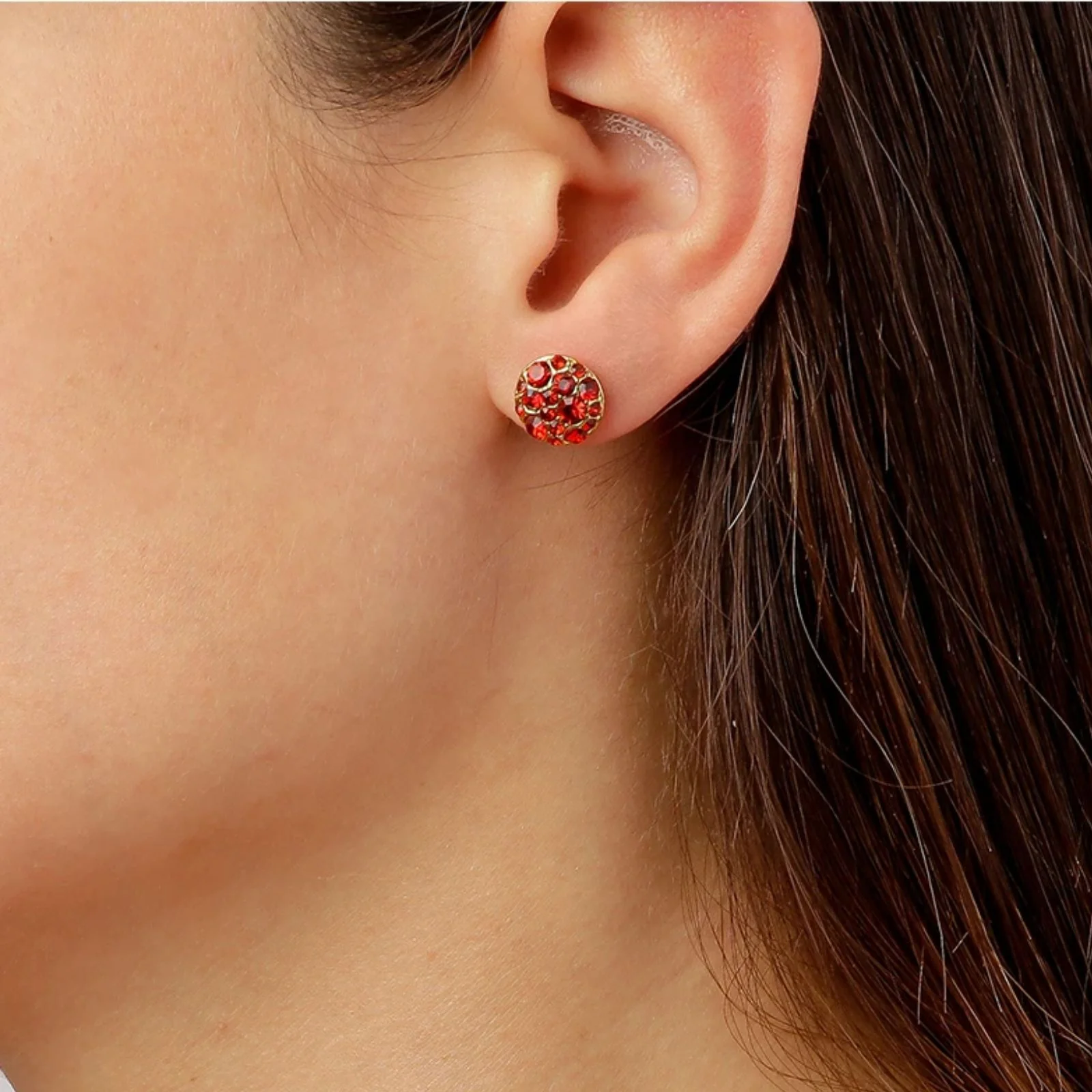 Dyrberg Kern Blais Gold Earrings - Red - Image 2
