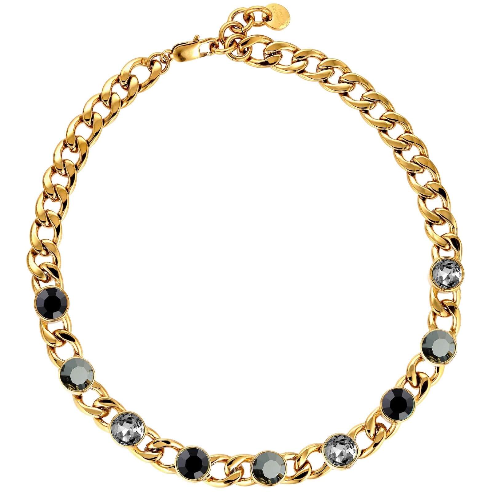 Dyrberg Kern Camela Gold Curb Chain Necklace - Black Mix