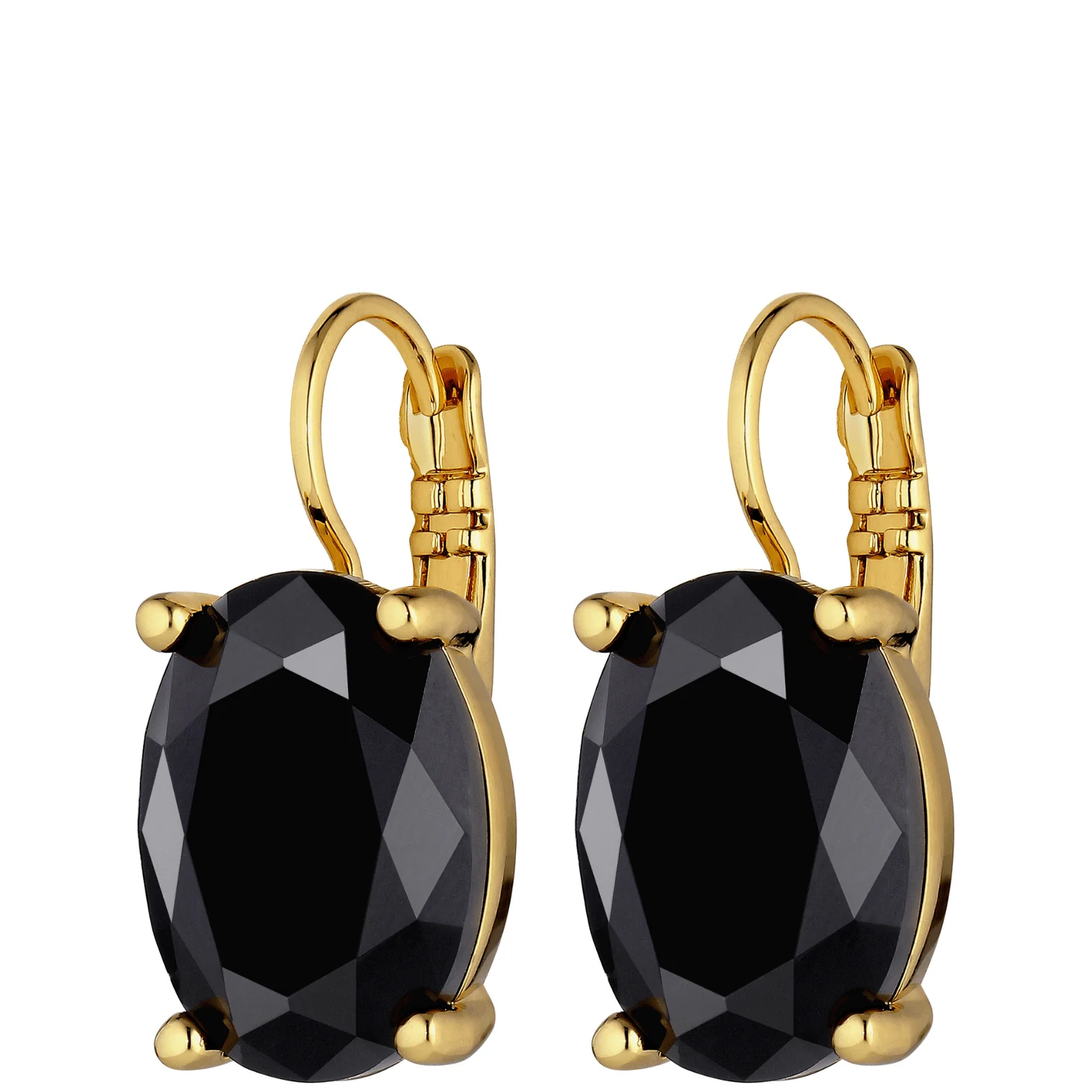 DYRBERG/KERN Chantal Gold French Hook Earrings - Black