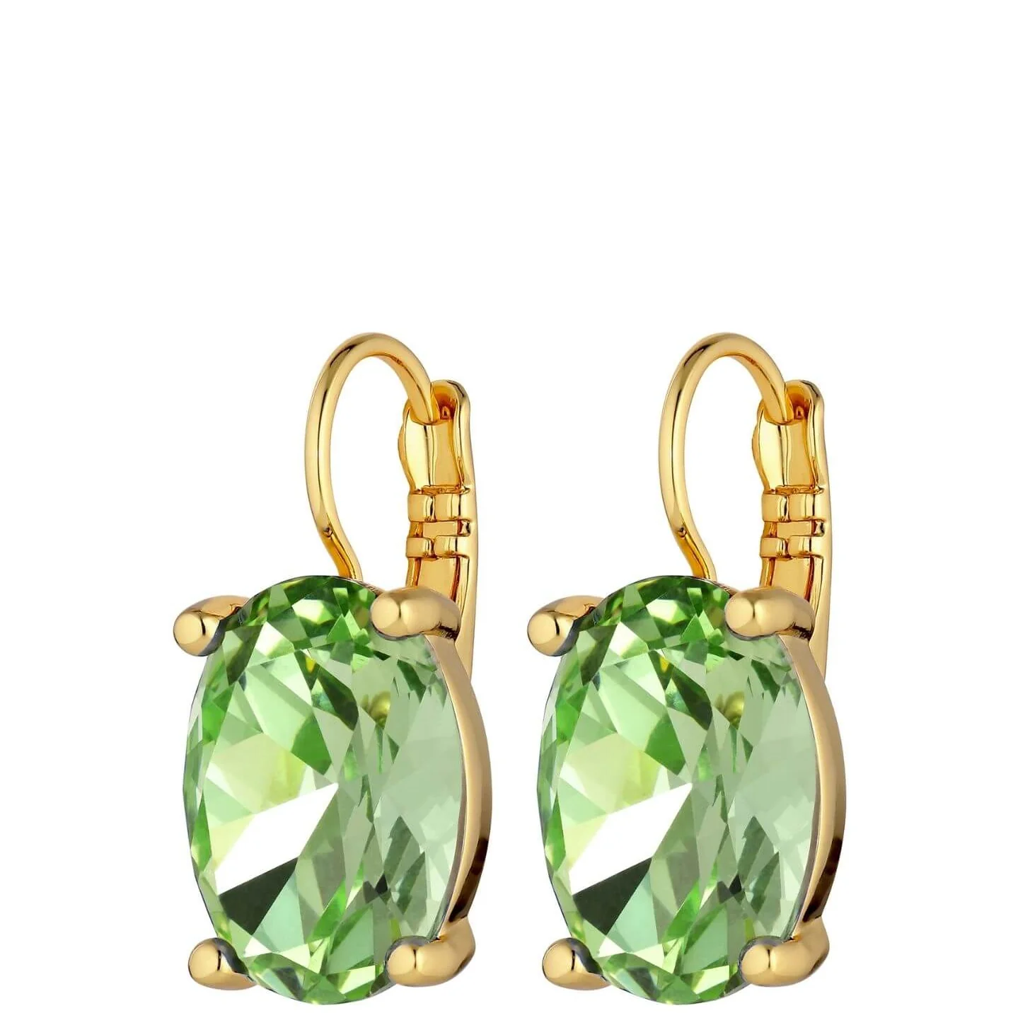 Dyrberg Kern Chantal Gold French Hook Earrings - Light Green