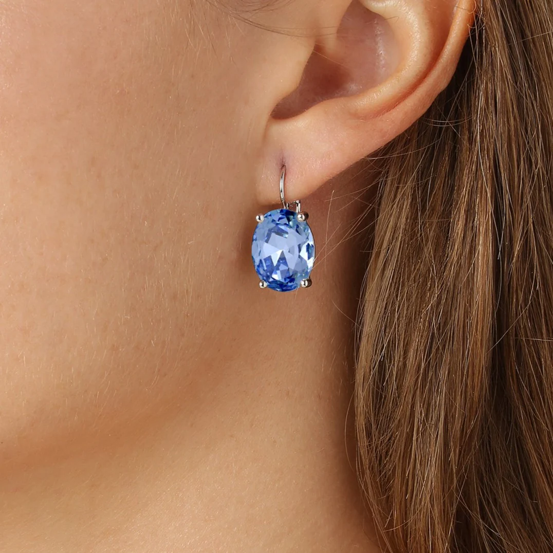 Dyrberg Kern Chantal Silver French Hook Earrings - Light Blue - Image 2