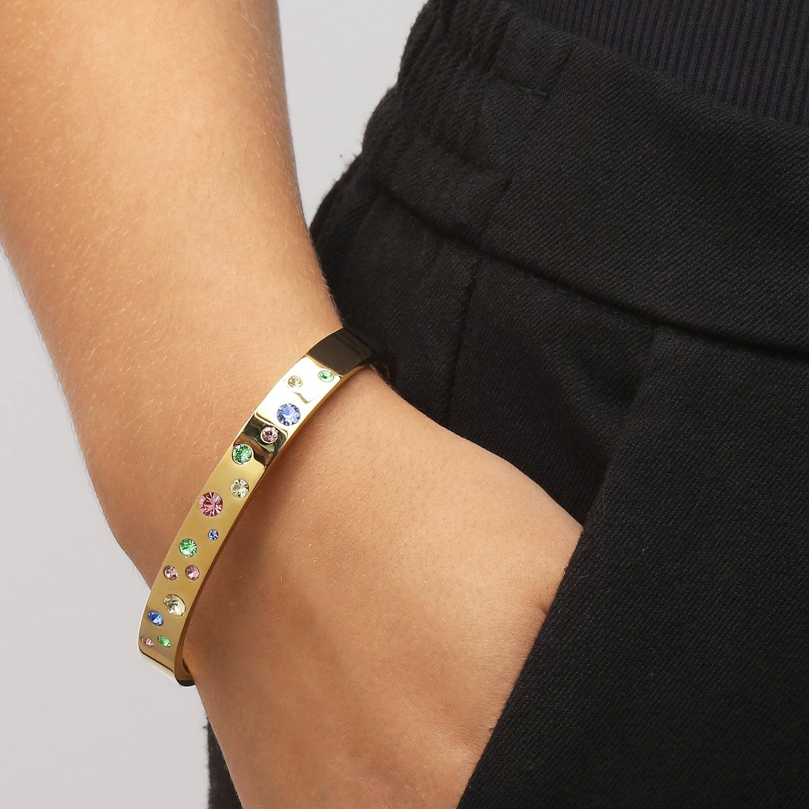 Dyrberg Kern Clare Gold Bangle - Pastel Multi - Image 3
