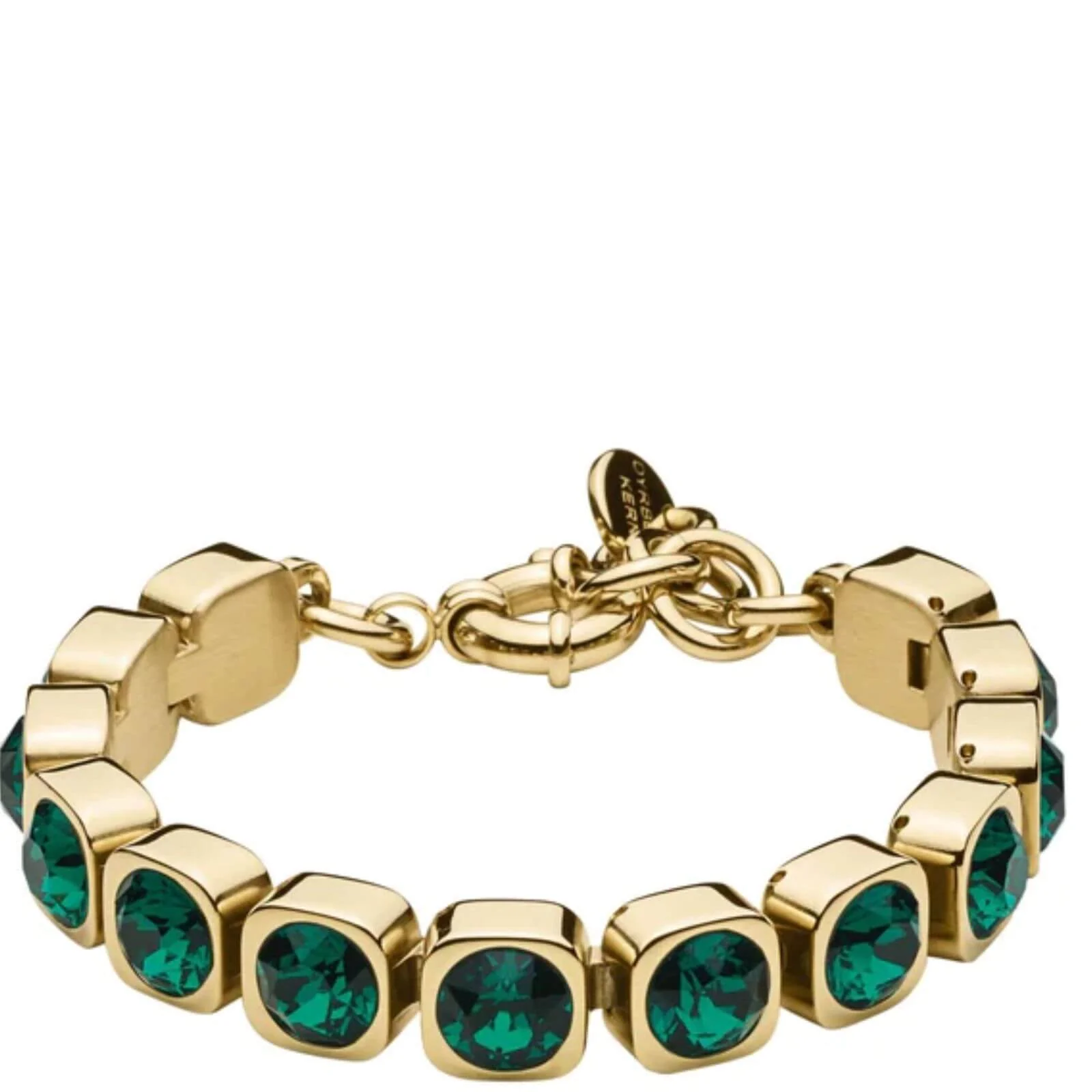 DYRBERG/KERN Conian Gold Bracelet - Emerald Green