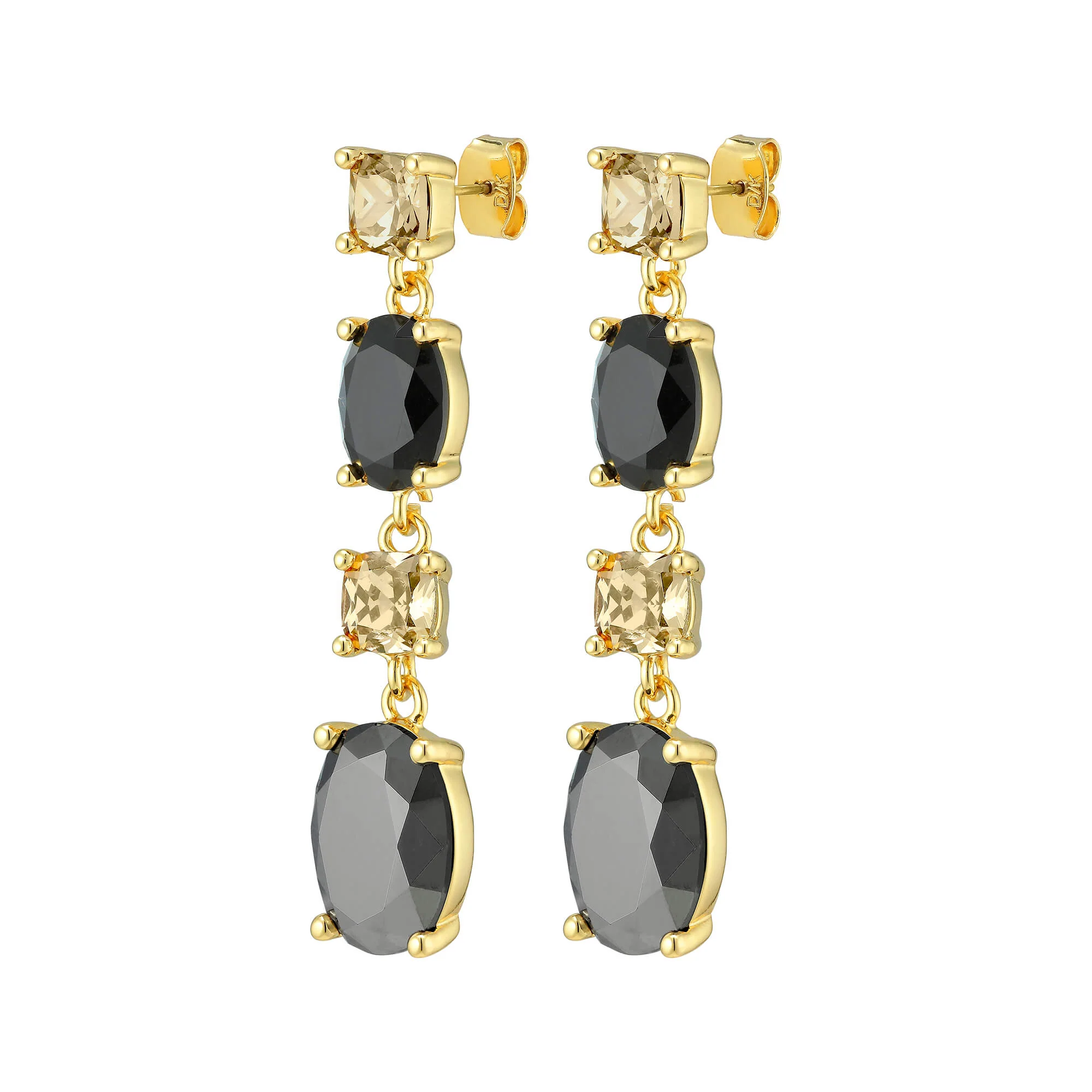 Dyrberg Kern Cornelia Gold Statement Earrings - Black - Image 2