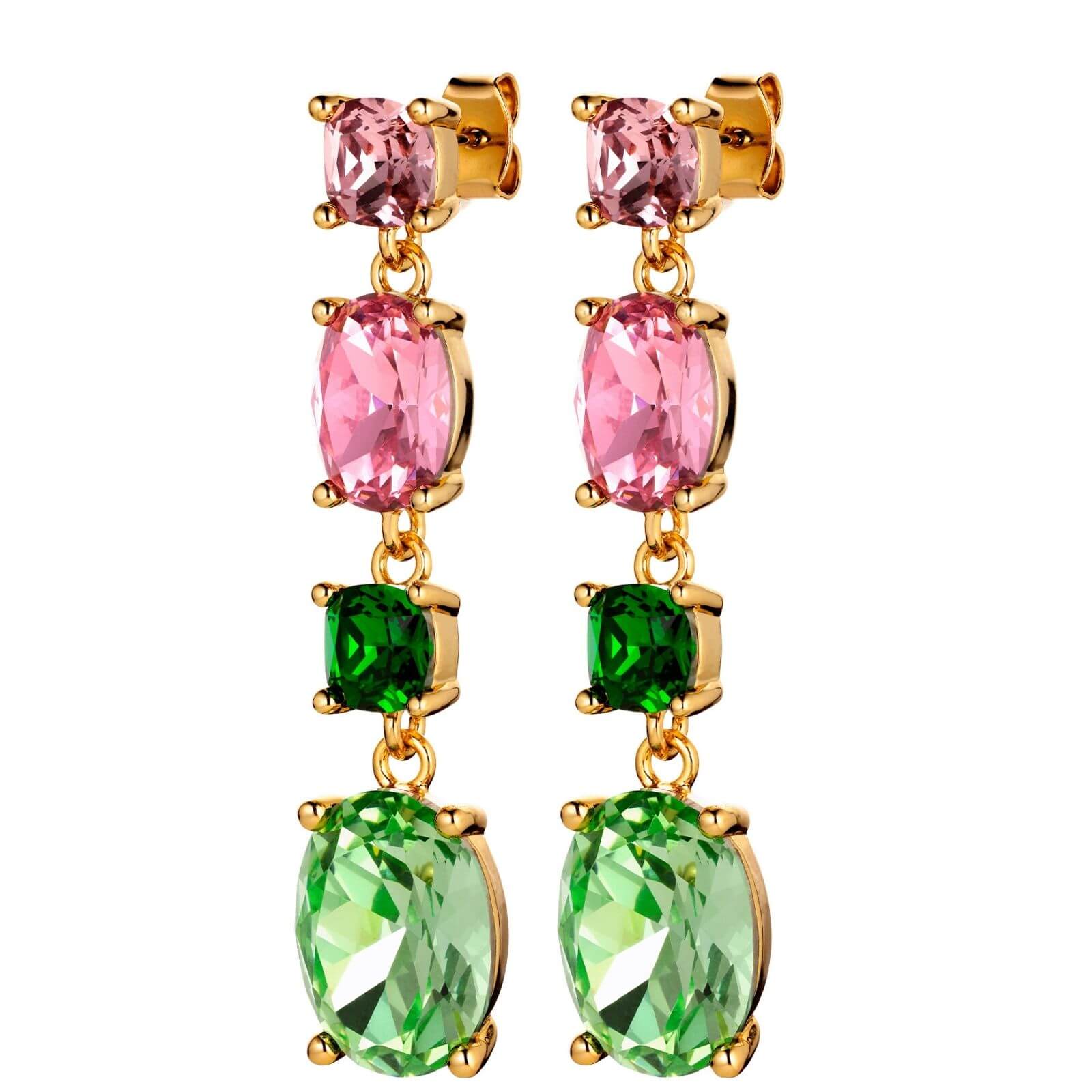 Dyrberg Kern Cornelia Gold Statement Earrings - Rose Green