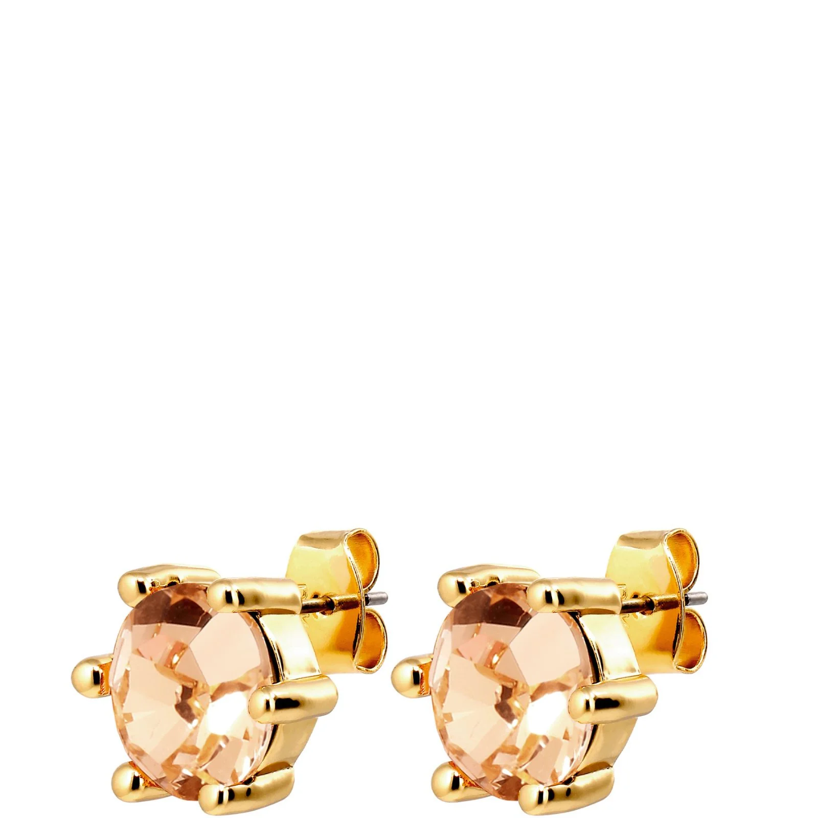 DYRBERG/KERN Craze Gold Stud Earrings - Peach