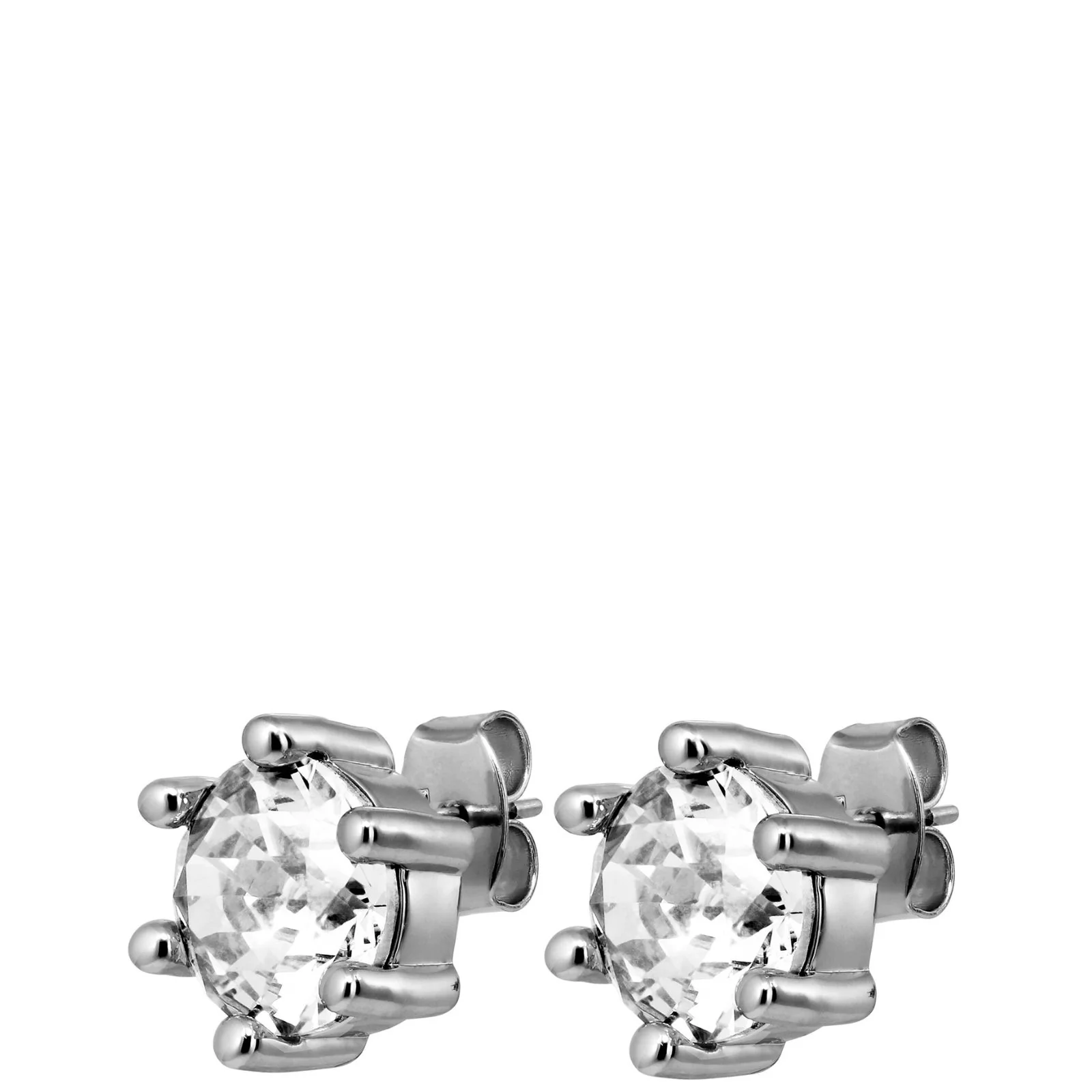 DYRBERG/KERN Craze Silver Stud Earrings - Clear