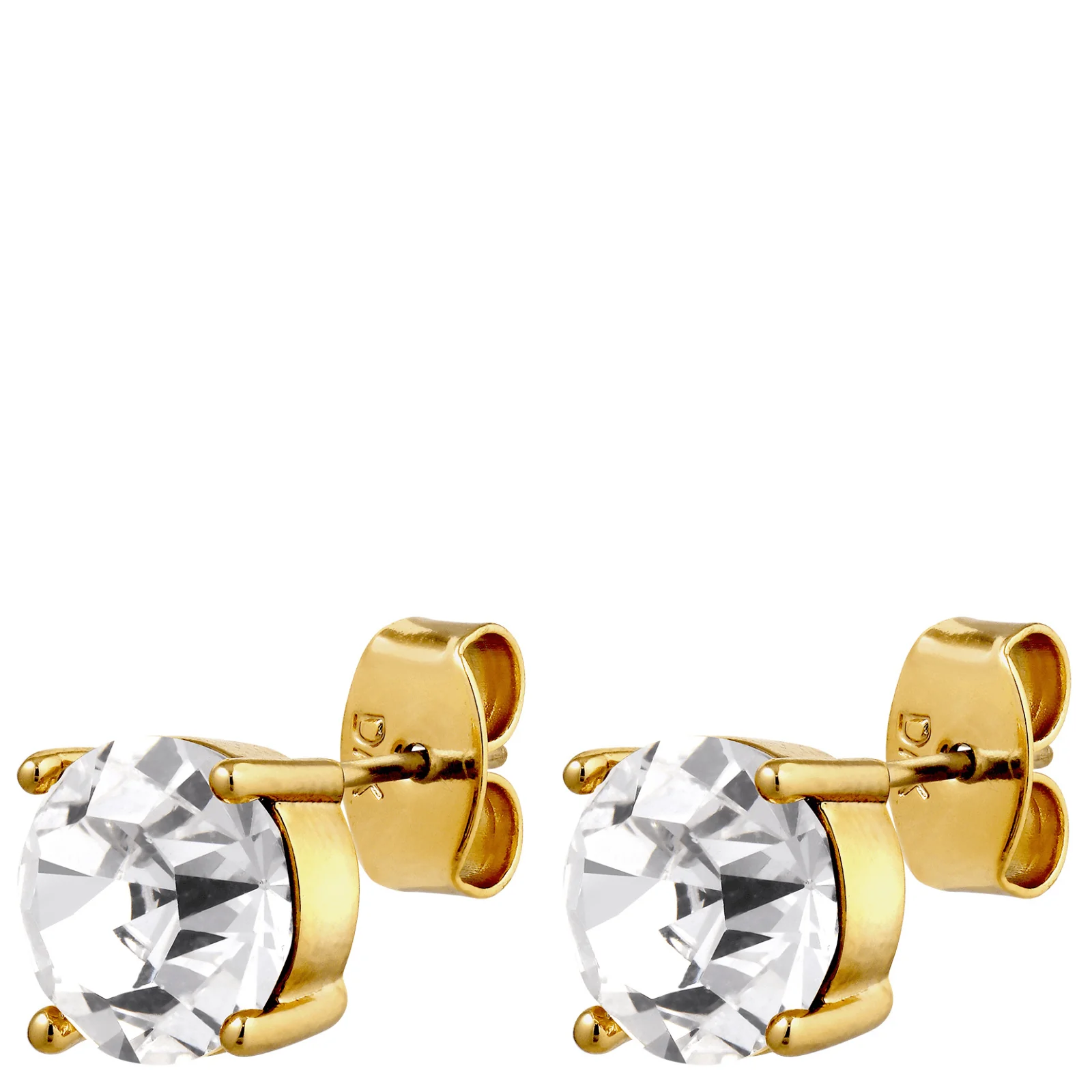 Dyrberg Kern Daze Gold Small Stud Earrings - Clear Crystal