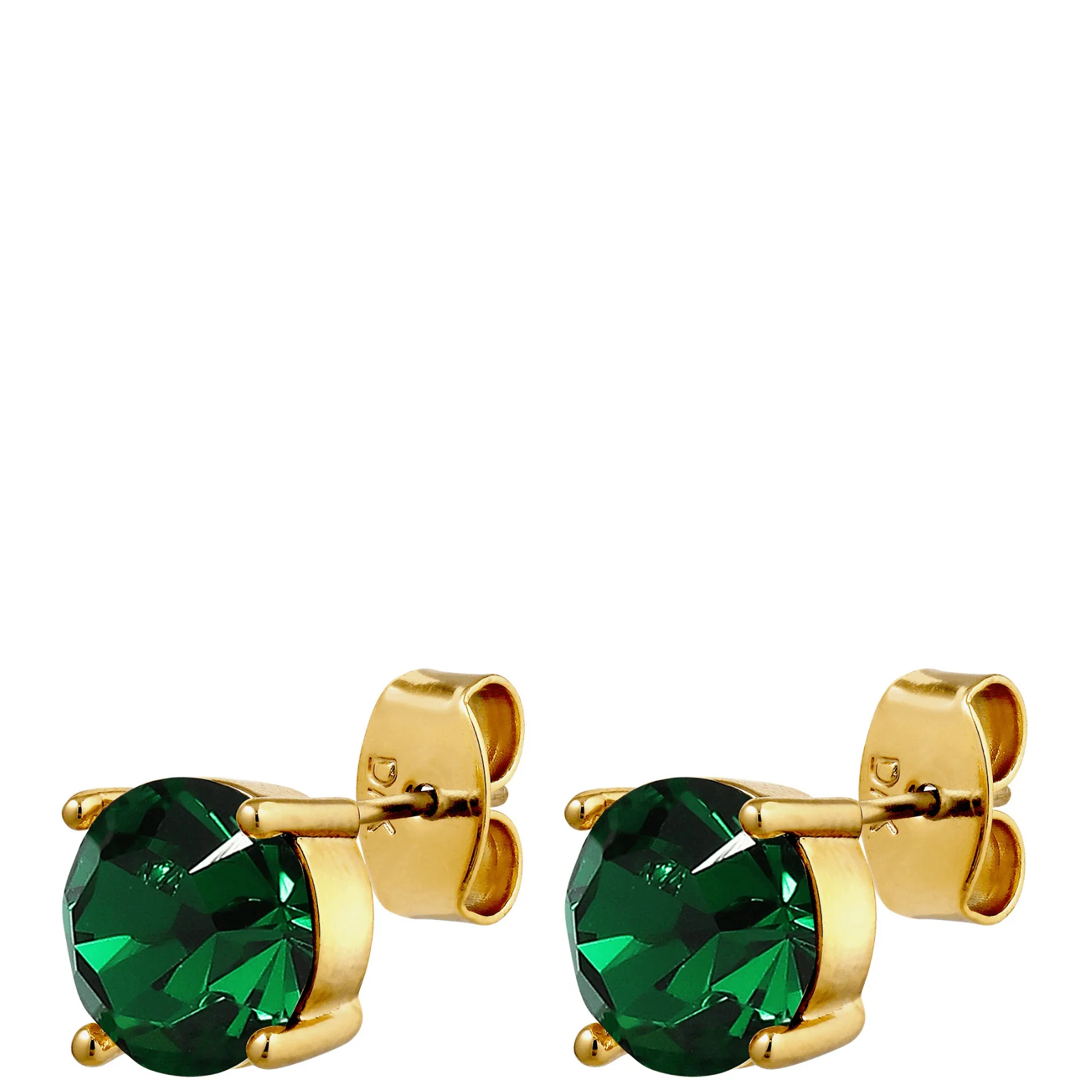 DYRBERG/KERN Daze Gold Small Stud Earrings - Emerald Green