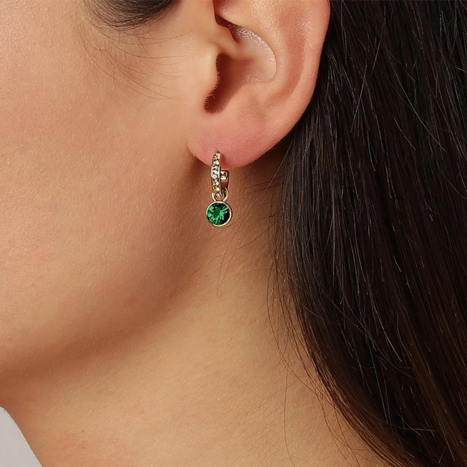 Dyrberg Kern Dessa Gold Earrings - Green - Image 2