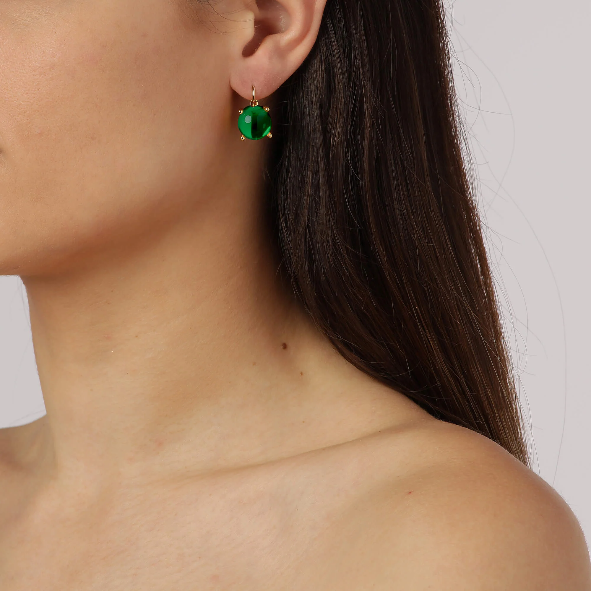 Dyrberg Kern Diana Gold Earrings - Green - Image 3
