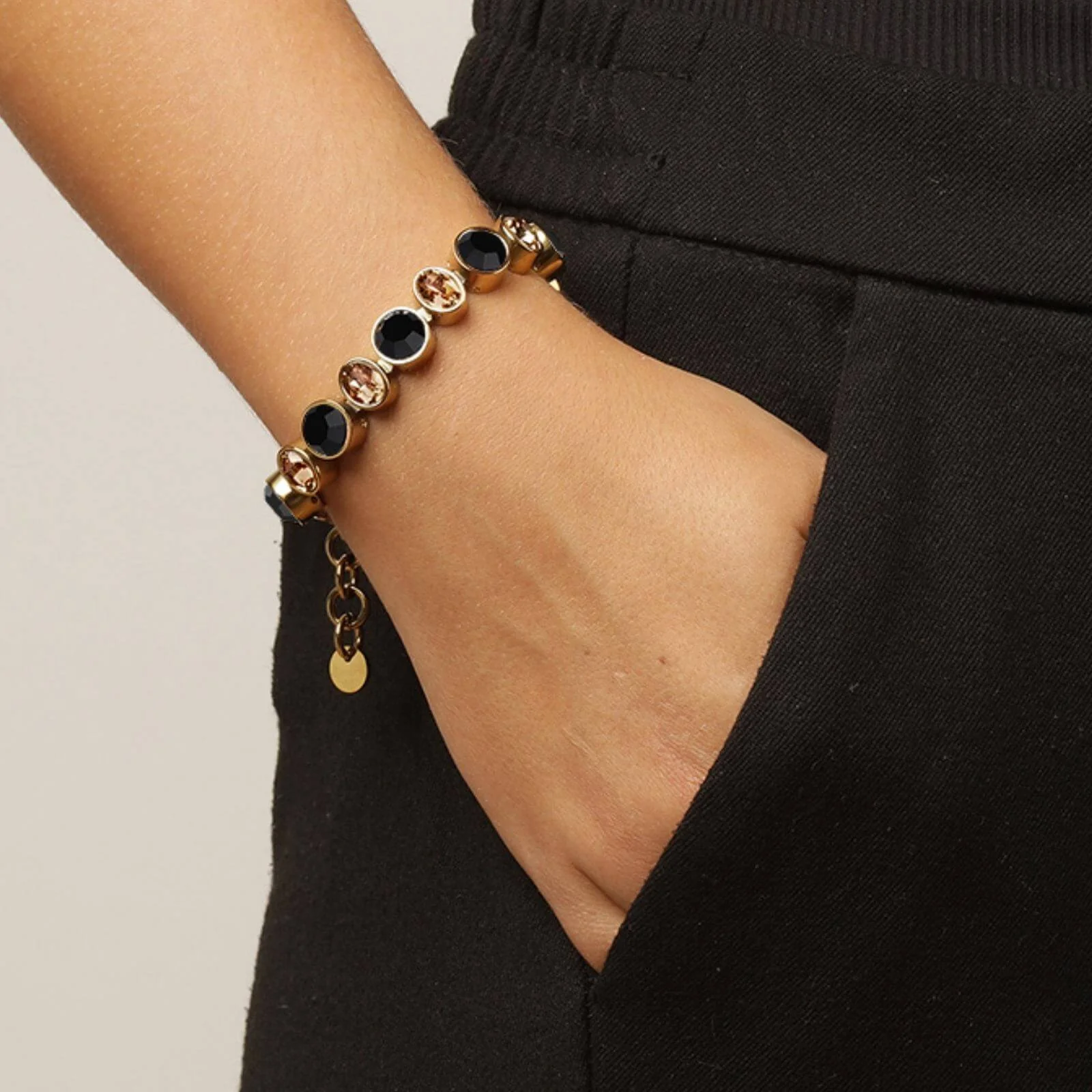 Dyrberg Kern Elaine Gold Bracelet - Black/Golden - Image 2