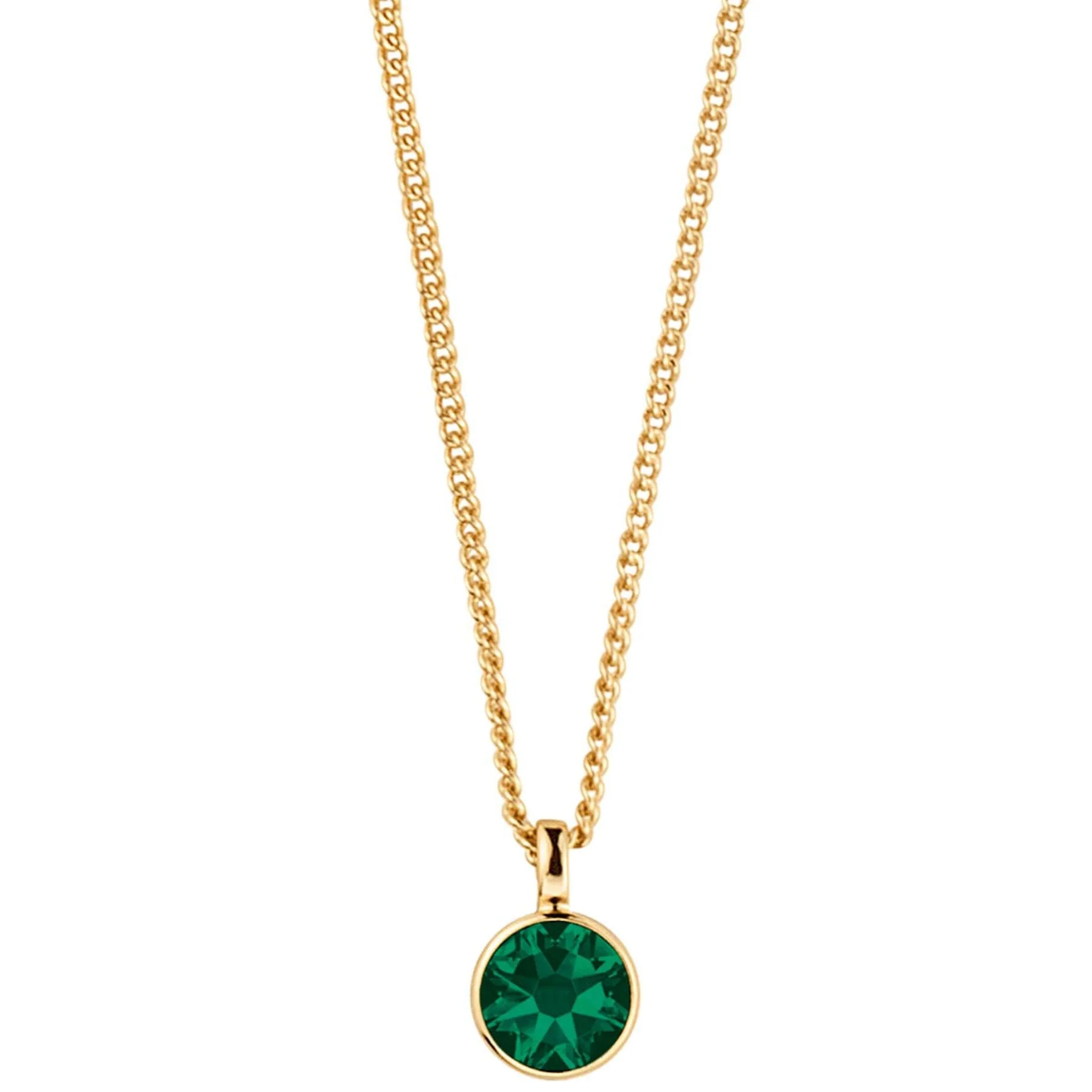 Dyrberg Kern Ette Gold Necklace - Emerald Green