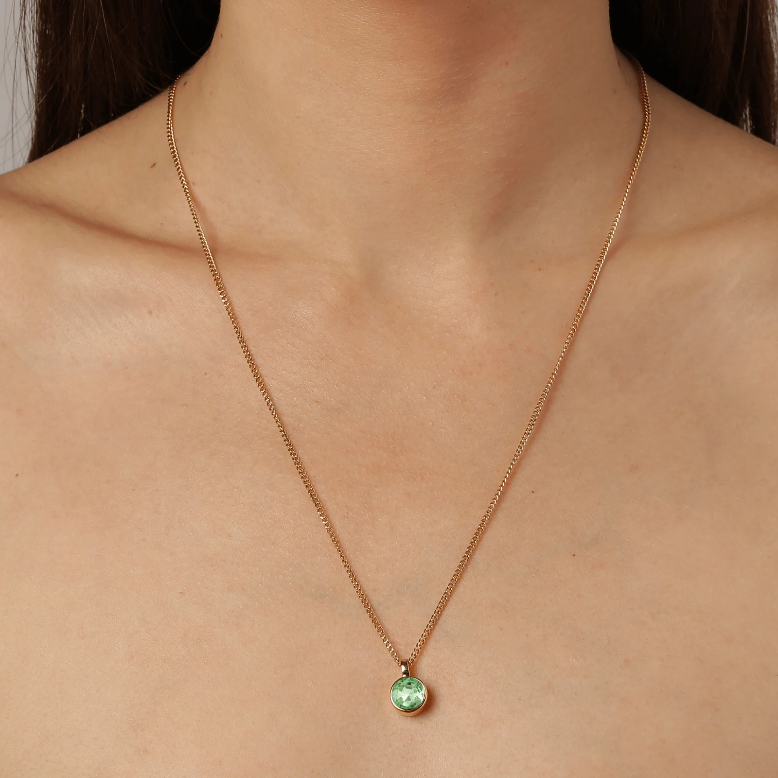 DYRBERG/KERN Ette Gold Necklace - Light Green - Image 3
