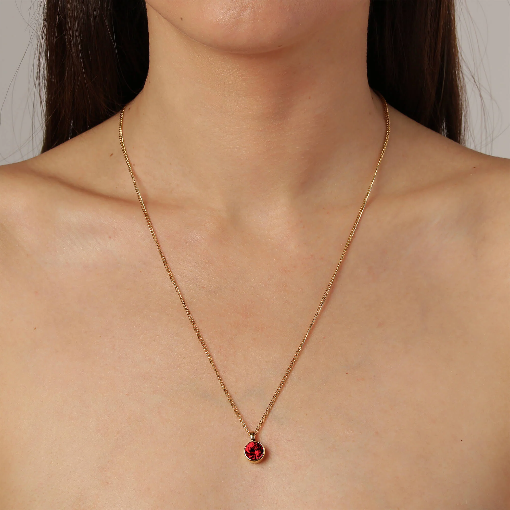 Dyrberg Kern Ette Gold Necklace - Red - Image 3