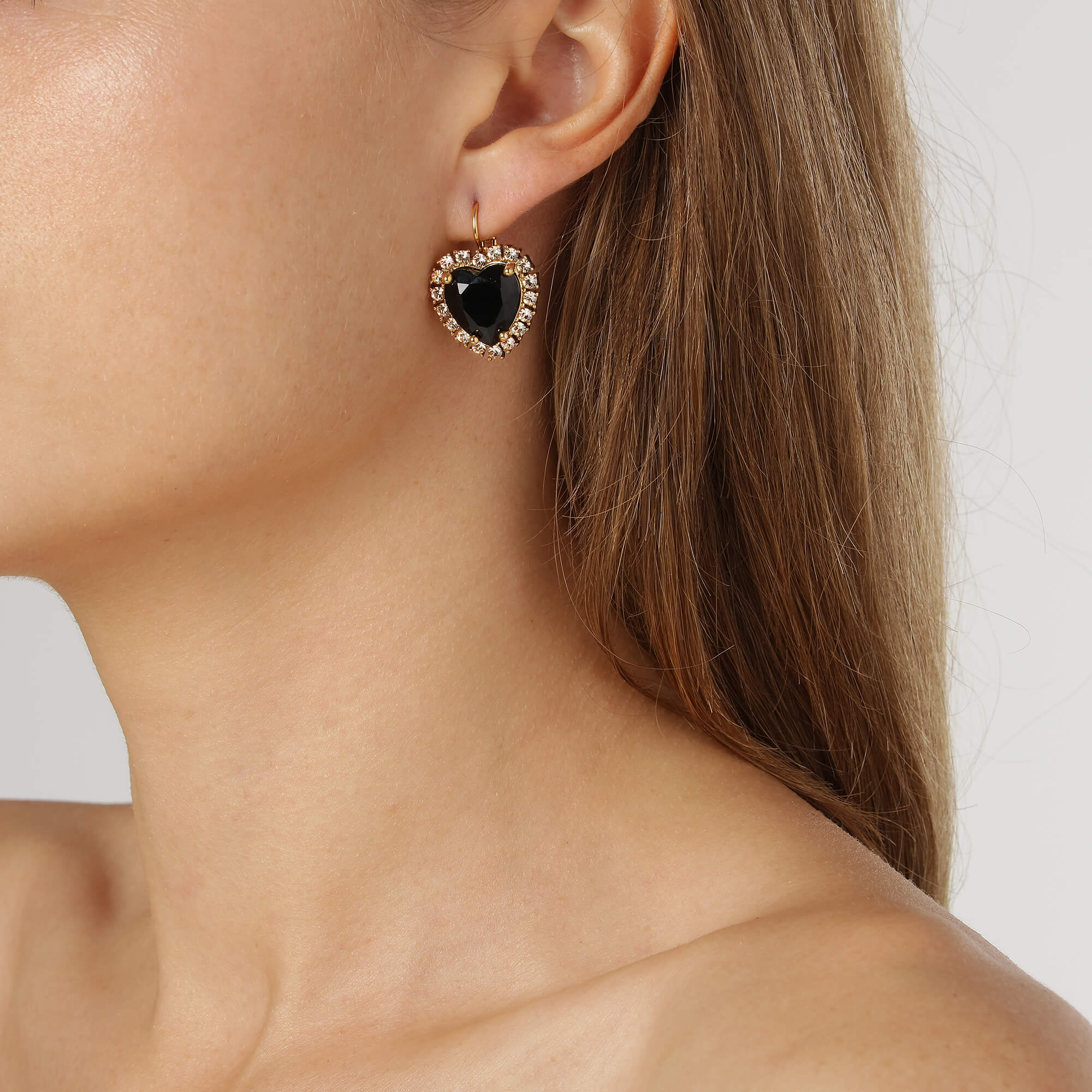 Dyrberg Kern Felicia Gold Earrings - Black/Golden - Image 2