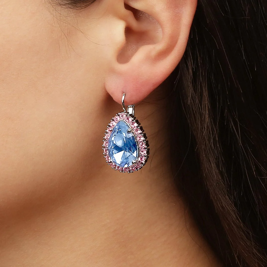 Dyrberg Kern Fiora Silver Earrings - Light Blue Pink - Image 2