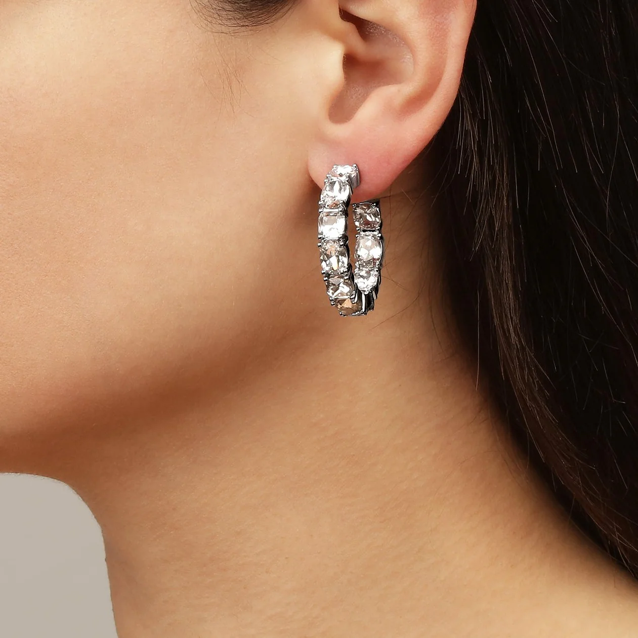 Dyrberg Kern Gretia Silver Earrings - Clear - Image 2