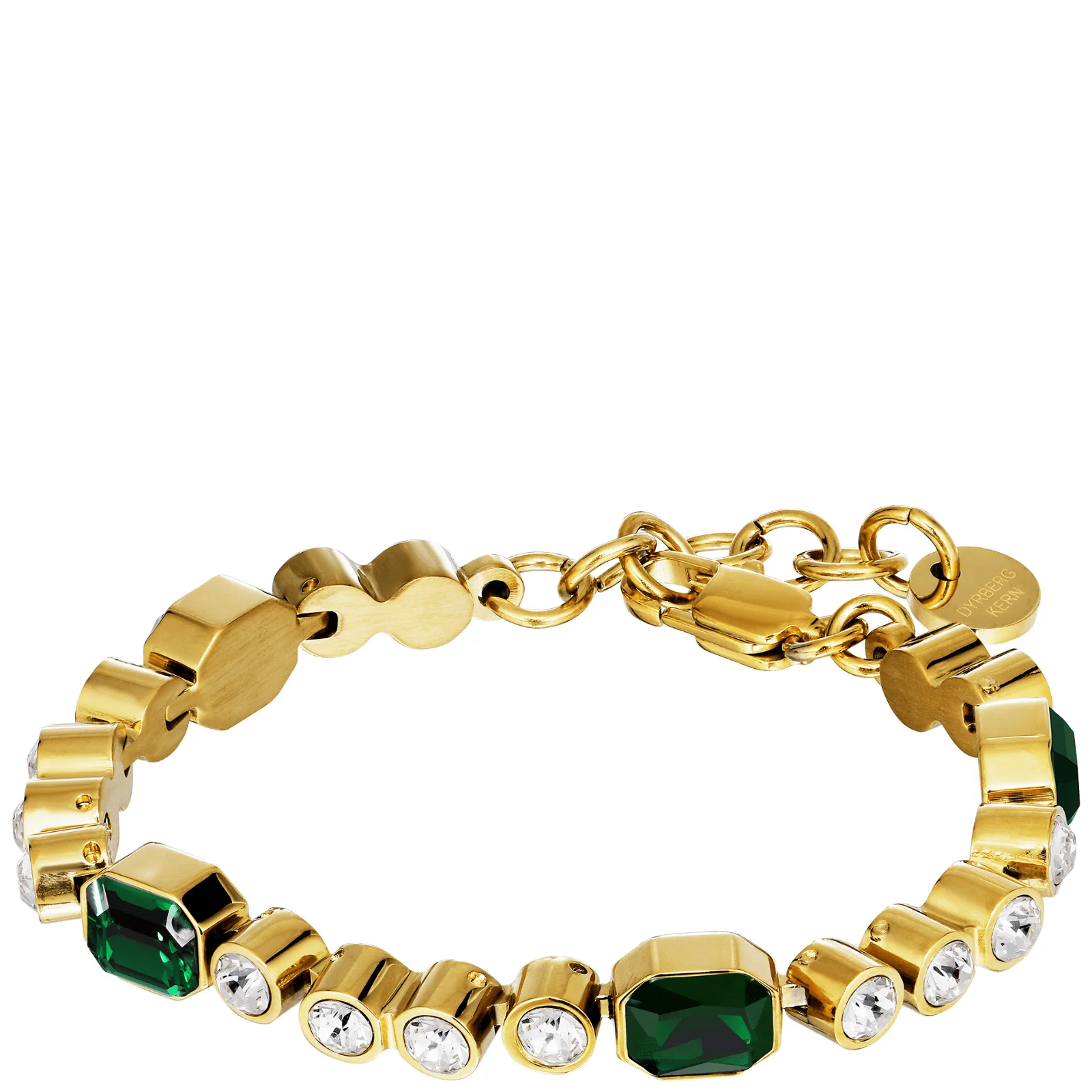 DYRBERG/KERN Grivna Gold Bracelet - Emerald Green