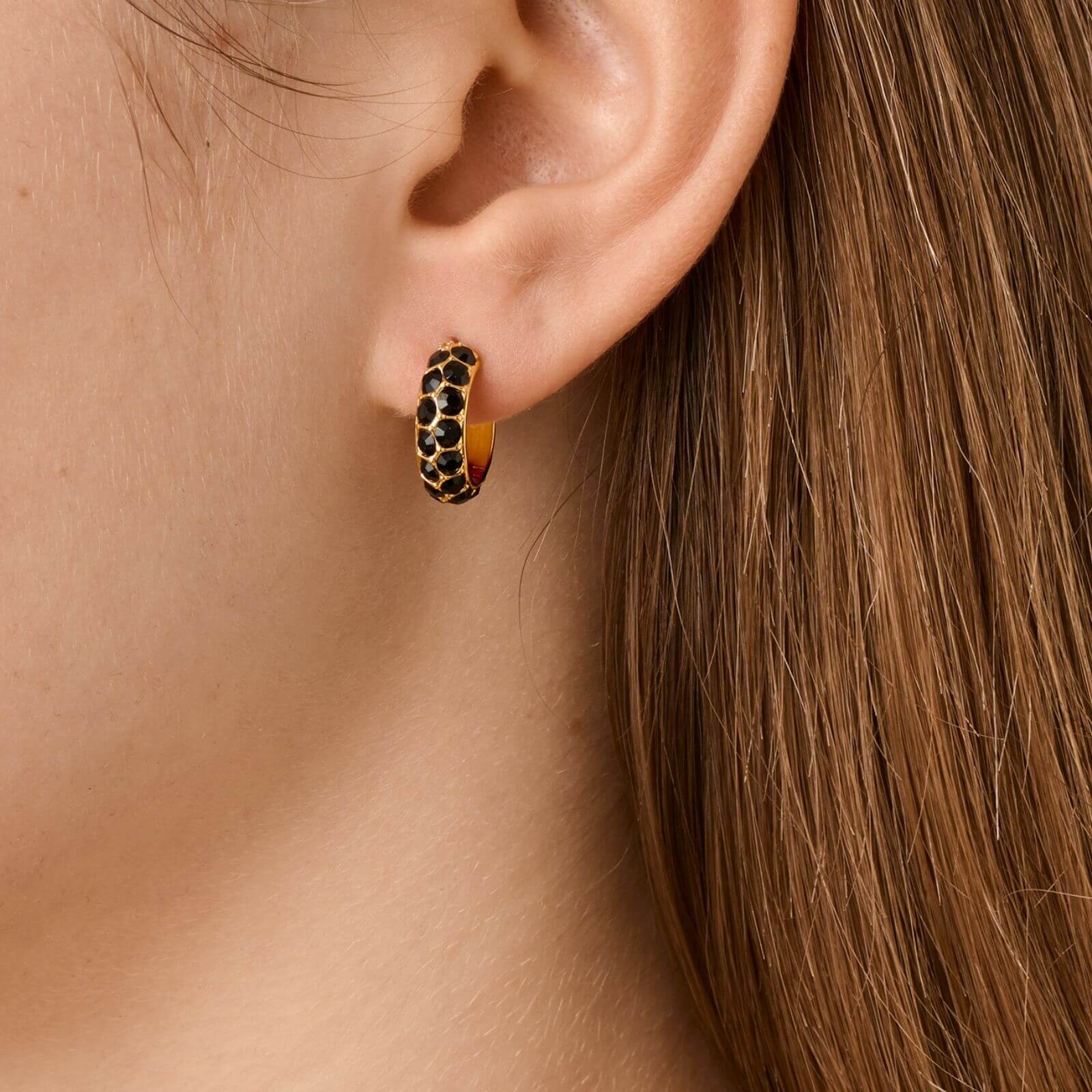 Dyrberg Kern Heidi Gold Earrings - Black - Image 2